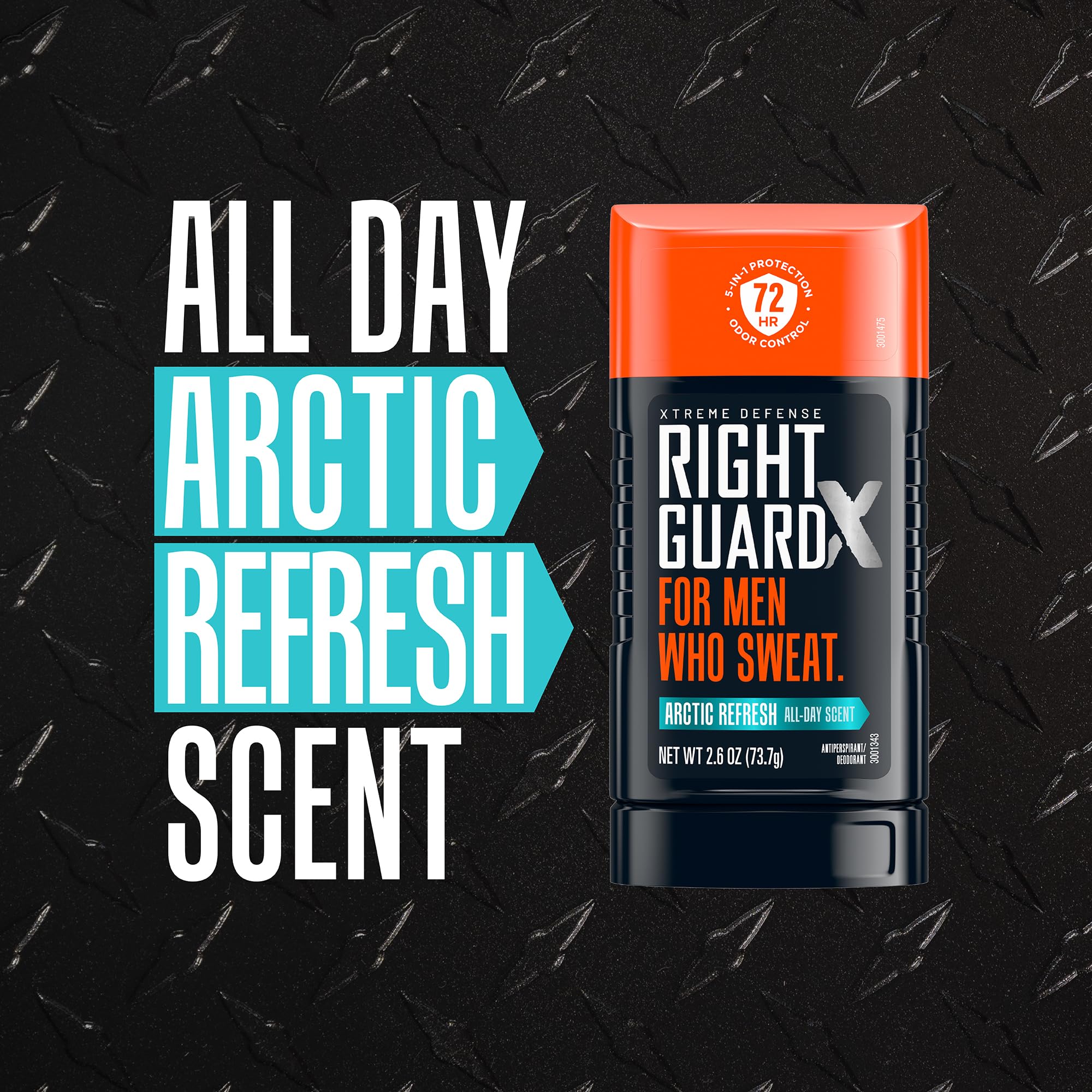 Skin-friendly formula with smooth glide in Right Guard Xtreme Defense.