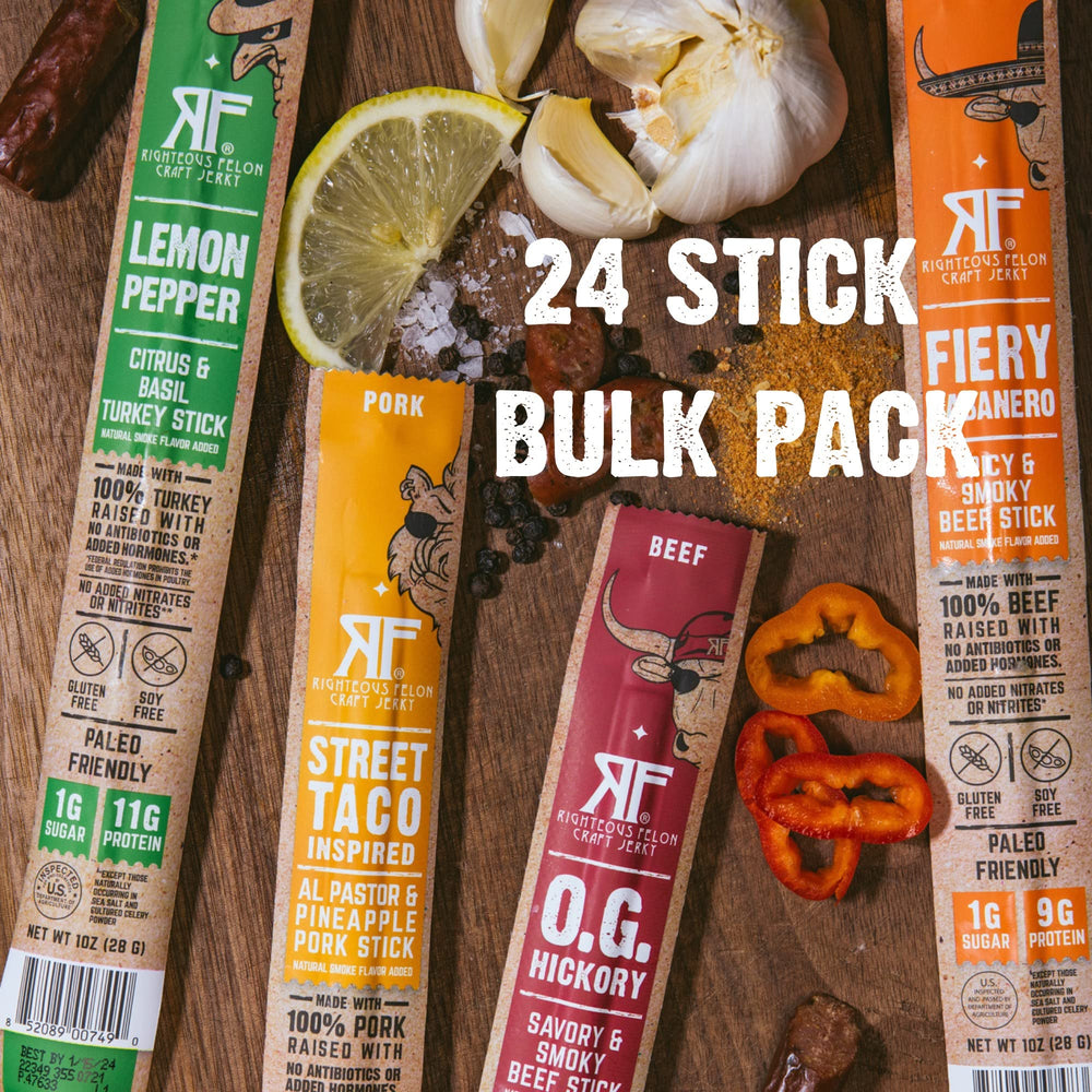 RIGHTEOUS FELON Gift-ready meat sticks ideal for gifting or care packages.