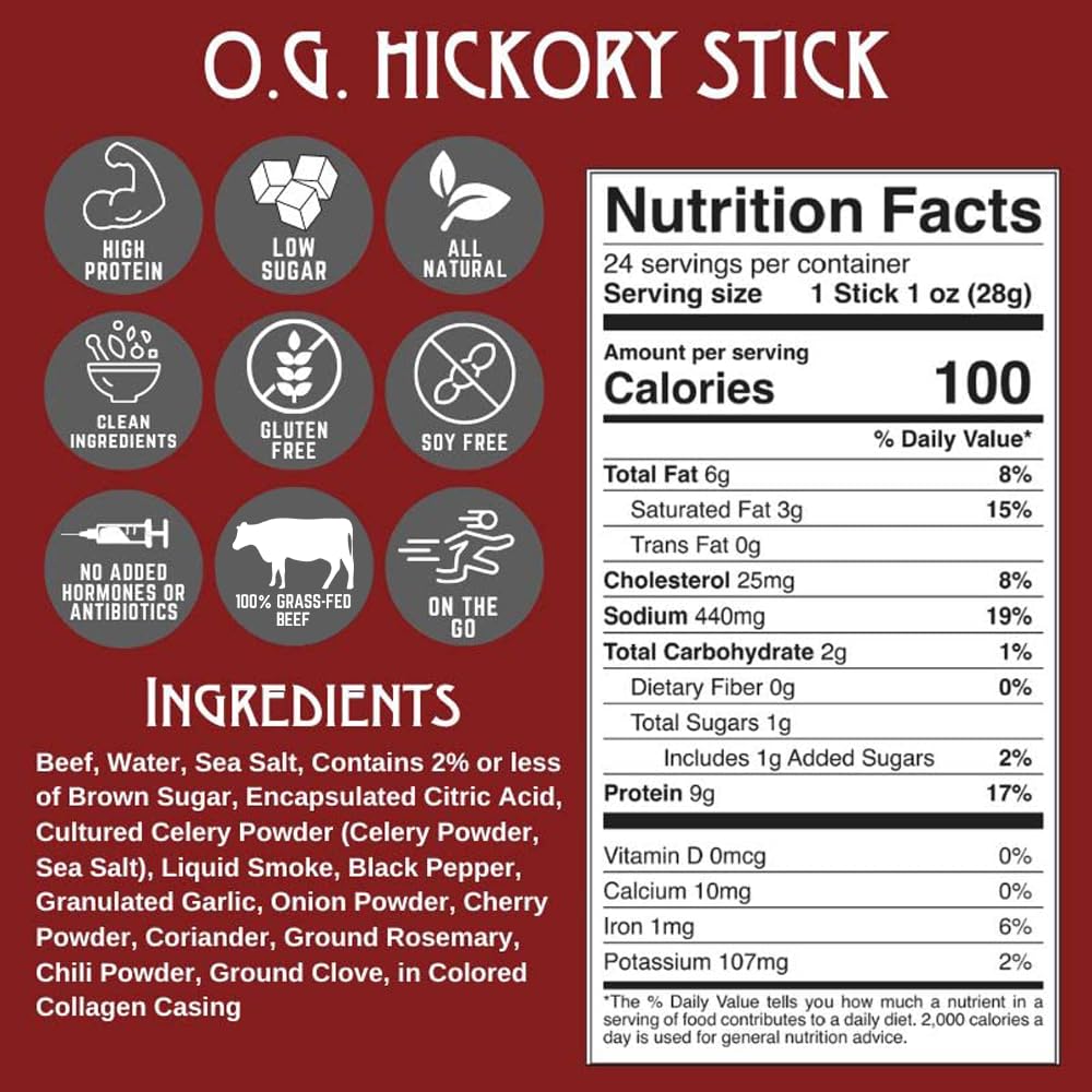 Righteous Felon OG Hickory beef sticks texture close-up highlights smoky taste and chew.