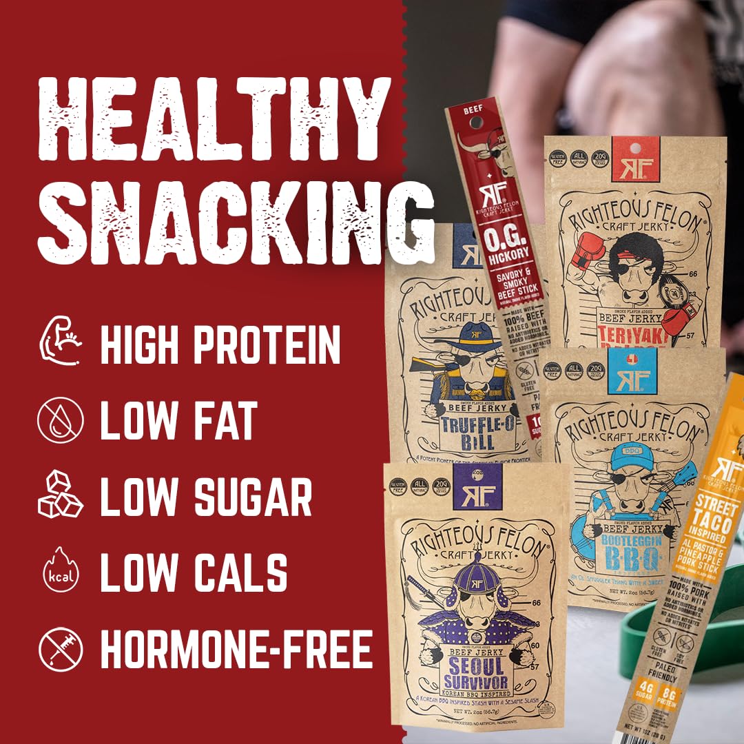 Righteous Felon pantry snacks as a high-protein on-the-go option