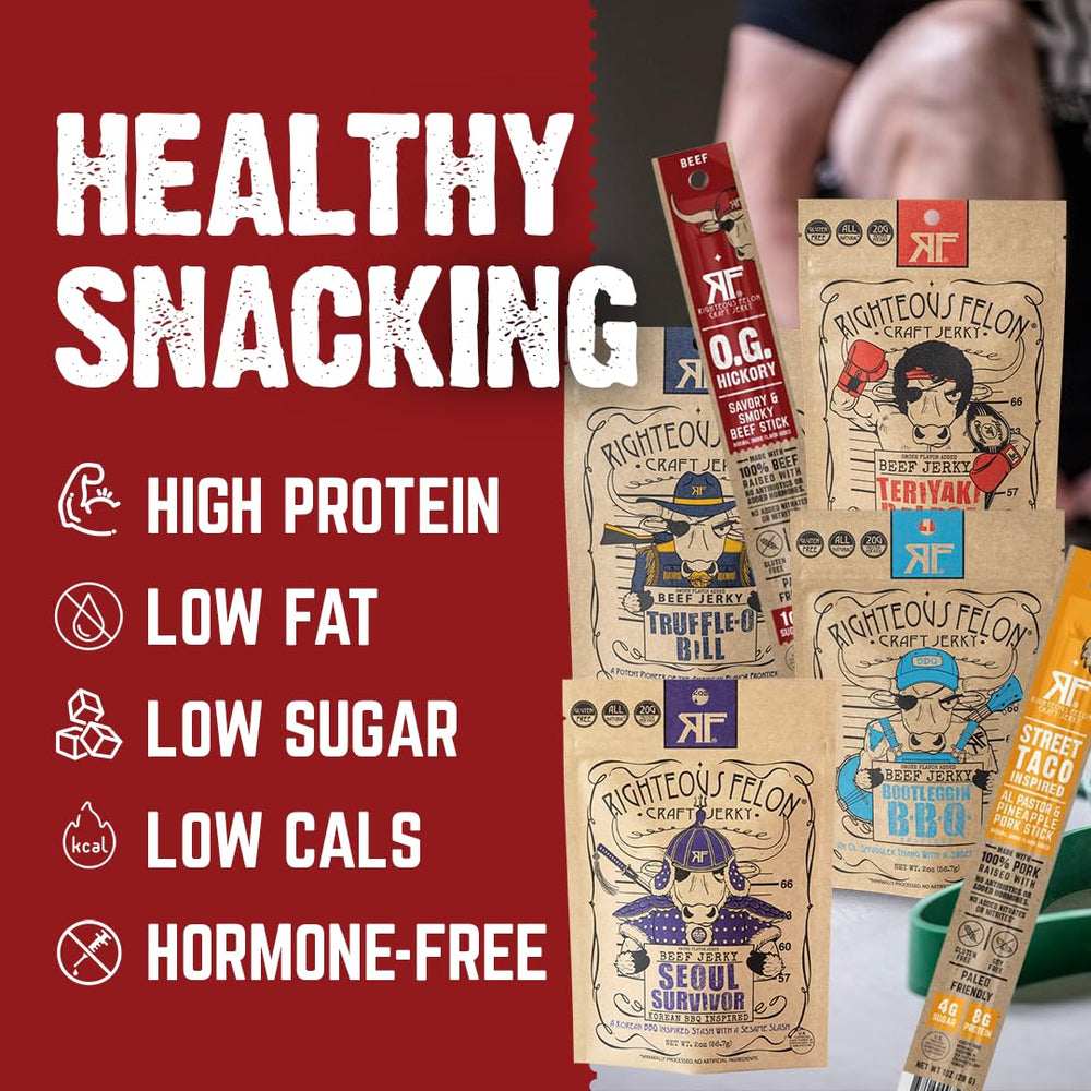 Righteous Felon pantry snacks as a high-protein on-the-go option