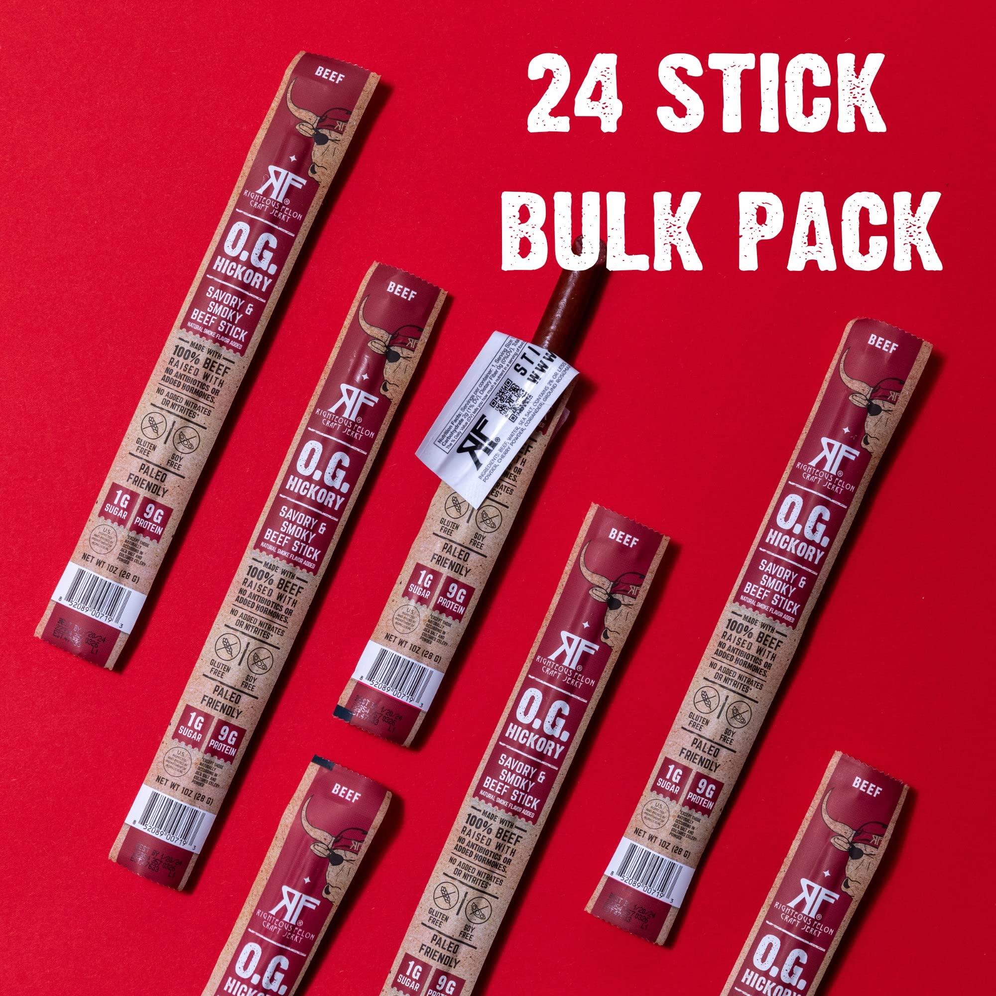 USA-made RIGHTEOUS FELON jerky from pasture-raised beef.