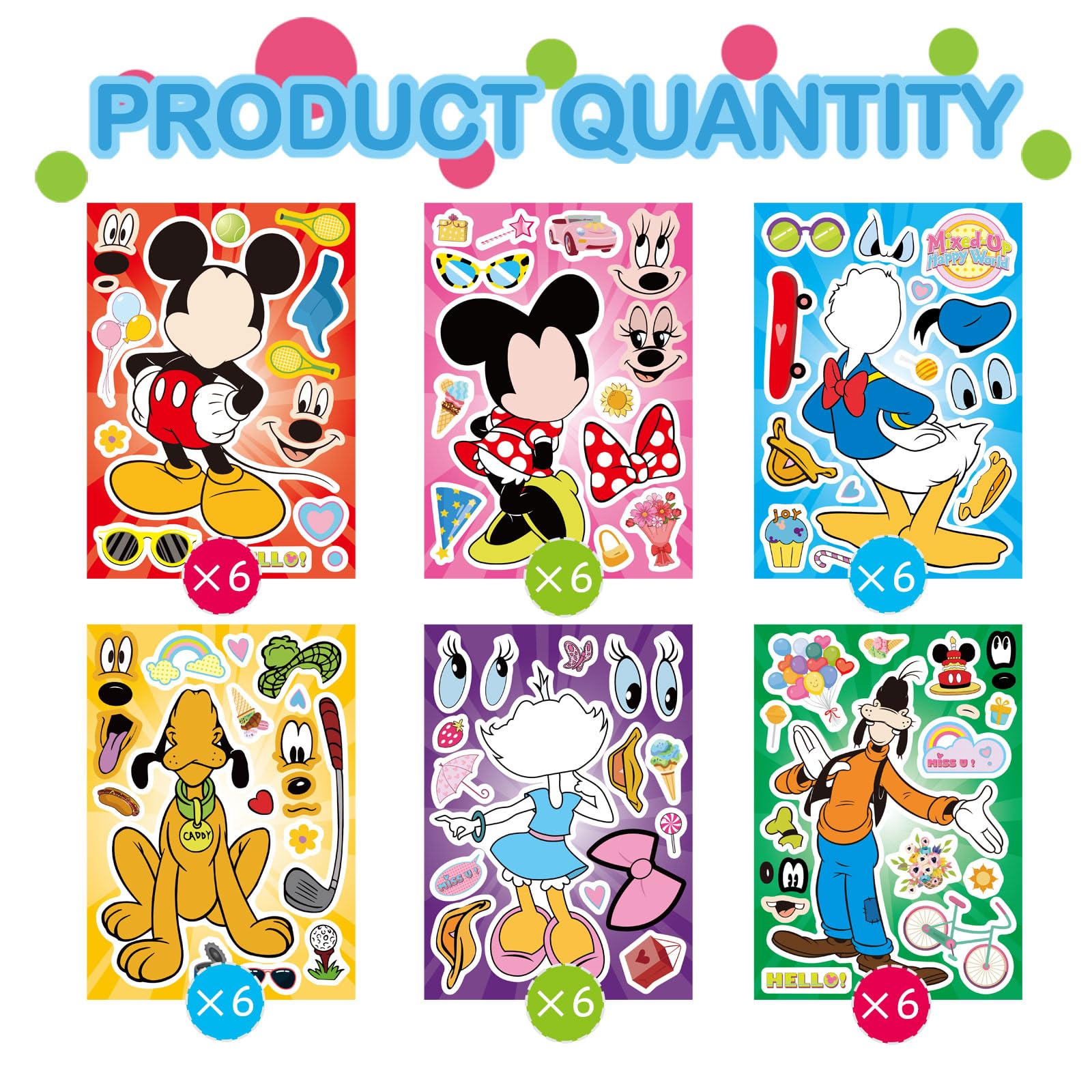 Rihoyoss make-a-face sticker sheets ideal for classroom rewards and party decor.