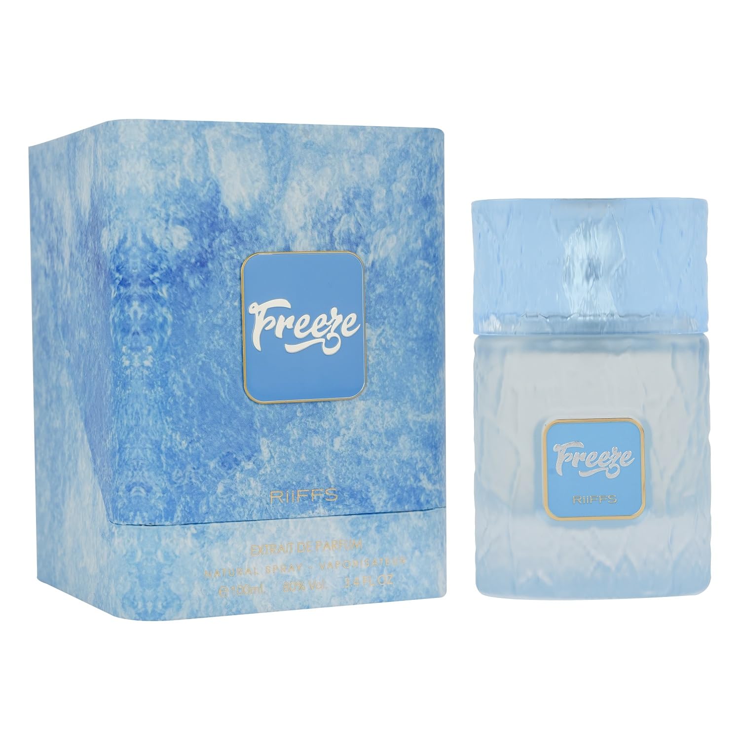 RiiFFS PARFUMS Freeze Extrait bottle front highlights fresh citrus for daytime wear.