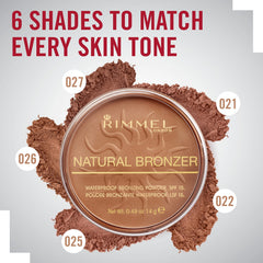 Rimmel London Natural 021 Sun Light bronzer swirled onto the brush for even color.