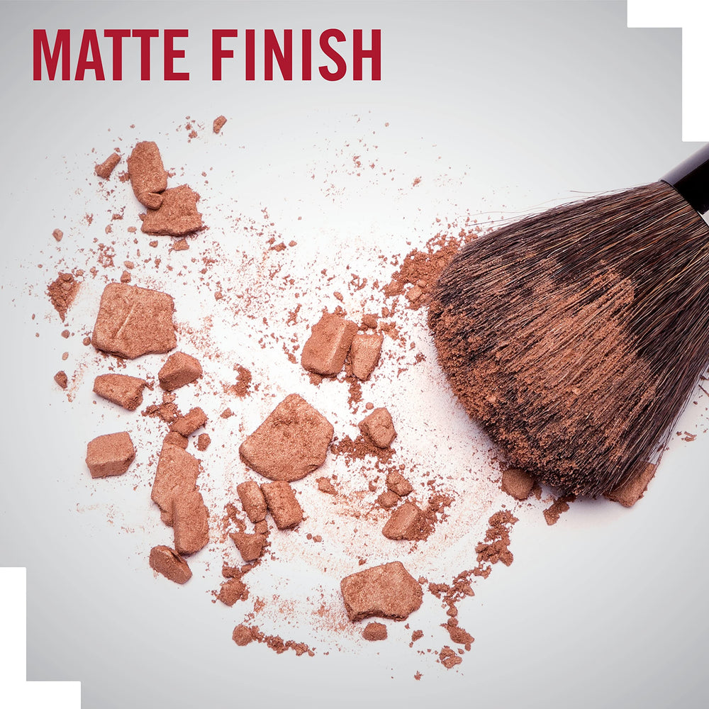 Rimmel London bronzer being blended on the cheeks for subtle warmth.