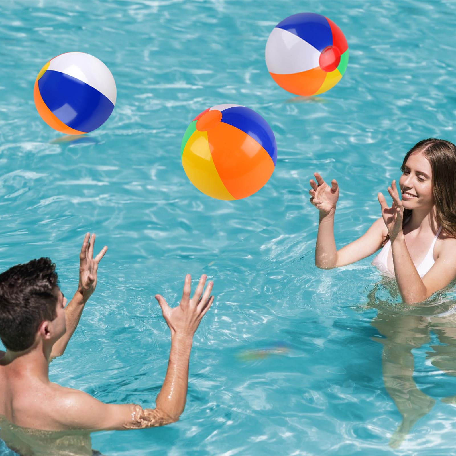 Rindion beach ball with reinforced seams helps prevent air leakage during play.