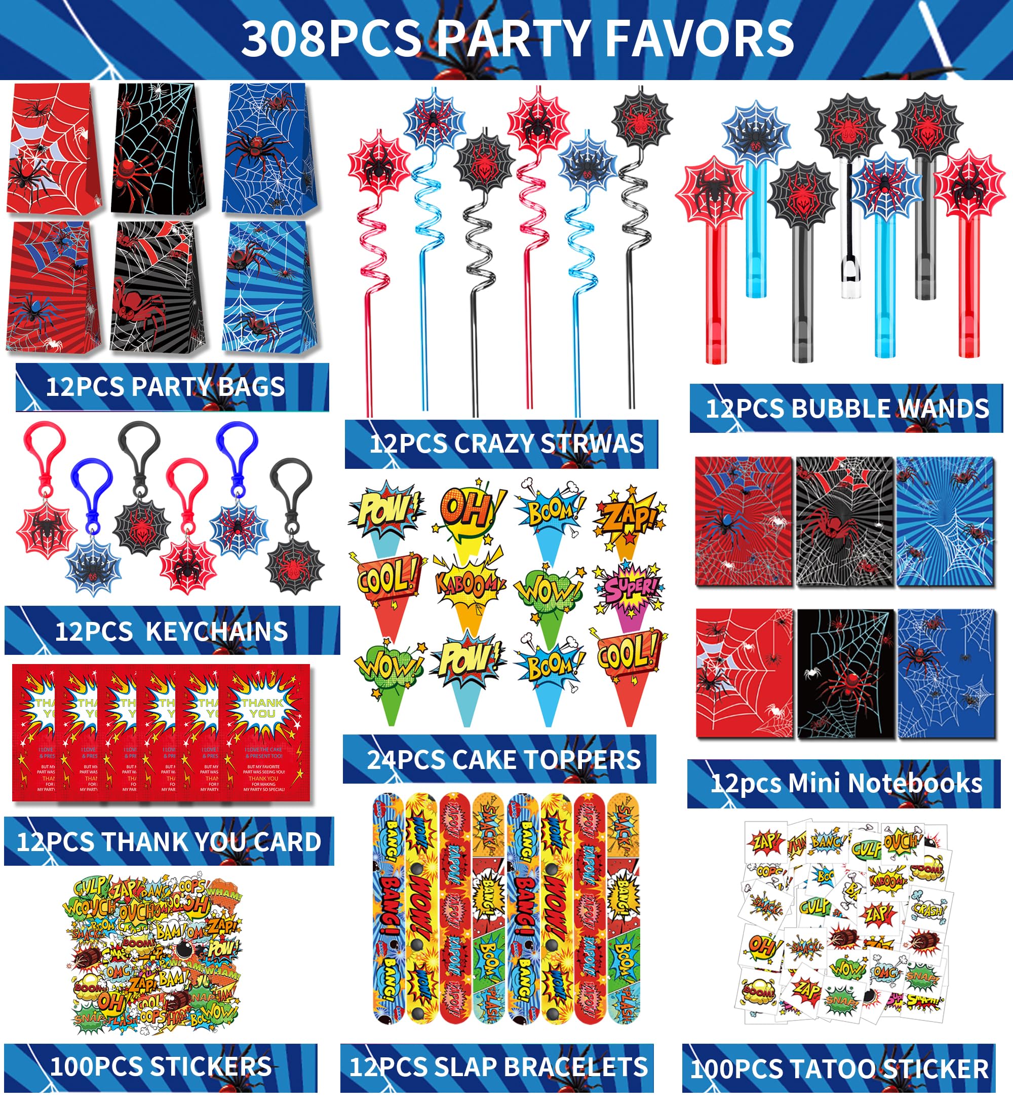 Rinfoeti 308Pcs party bundle stickers for playful rewards and prizes.