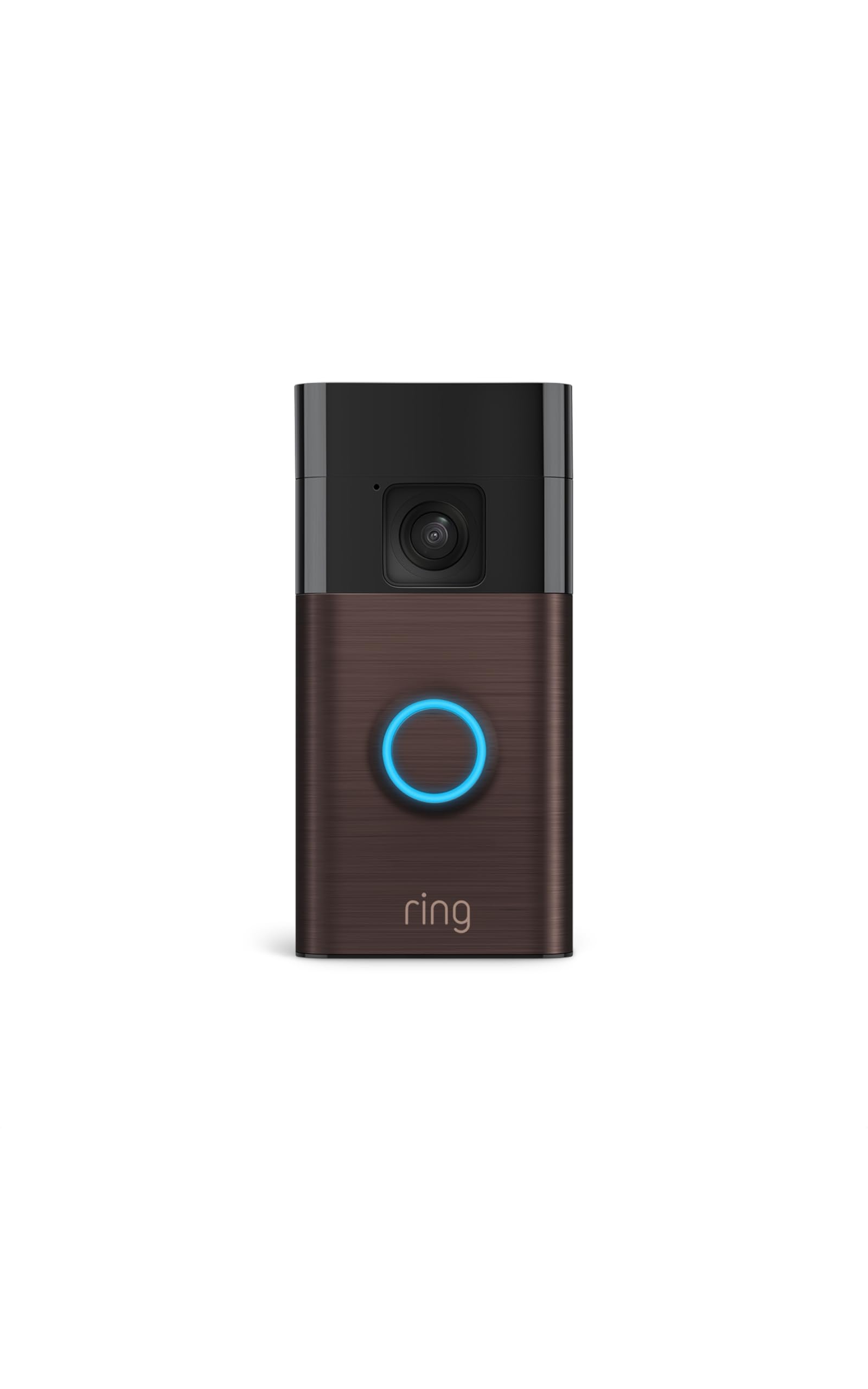 Ring Battery Doorbell front view with Venetian Bronze finish.