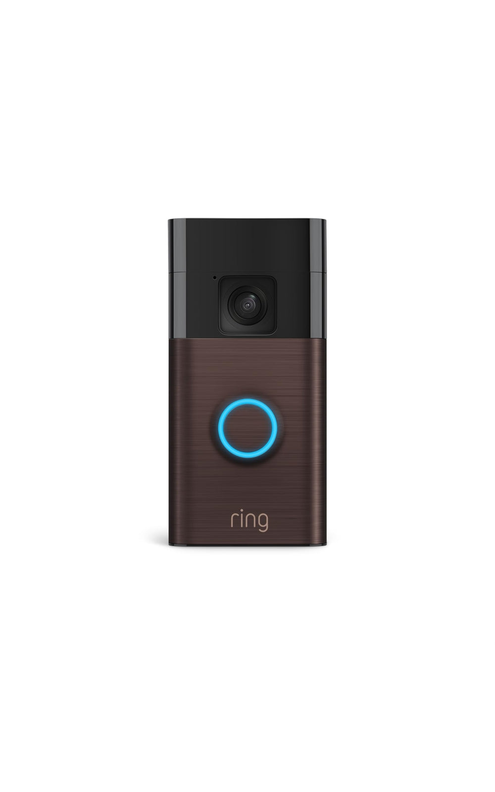 Ring Battery Doorbell front view with Venetian Bronze finish.