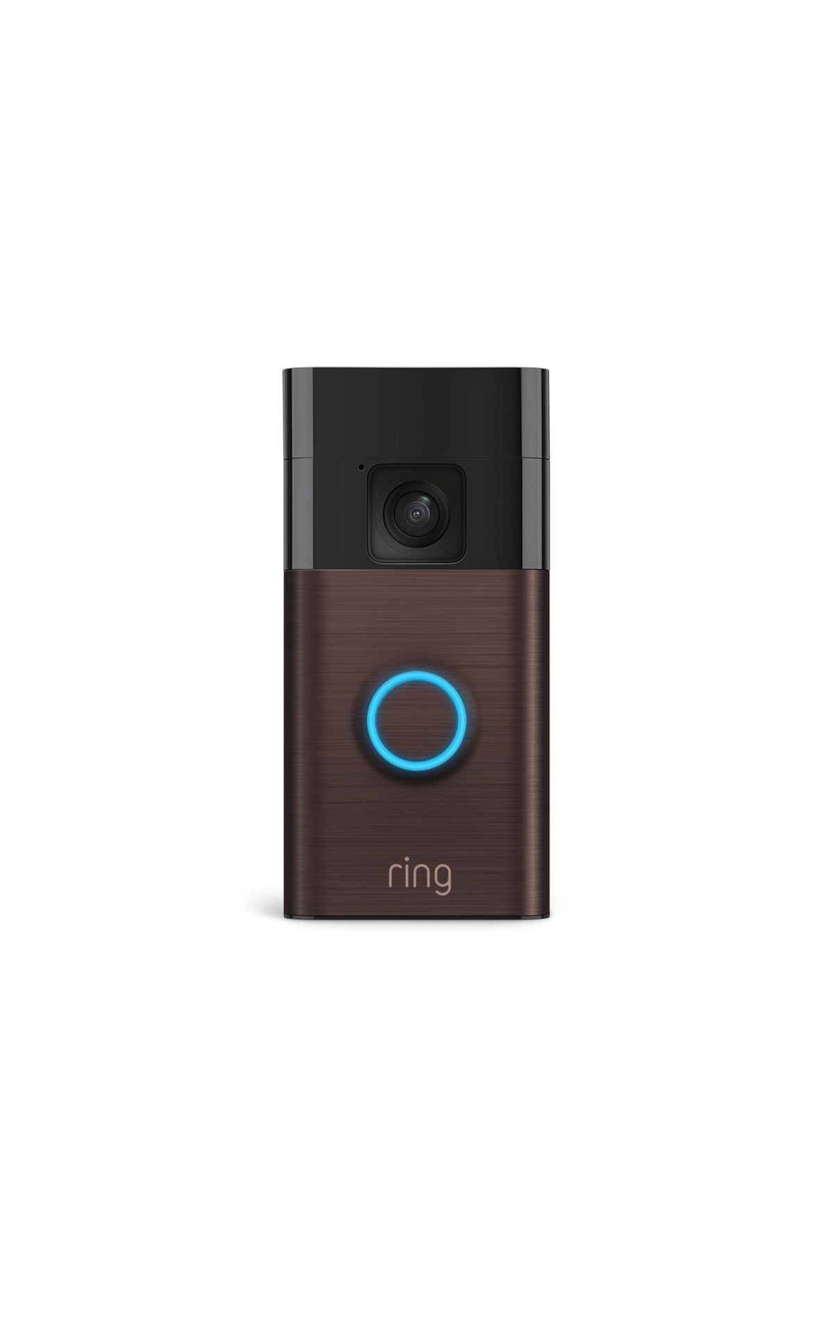 Ring Battery Doorbell front view with Venetian Bronze finish.