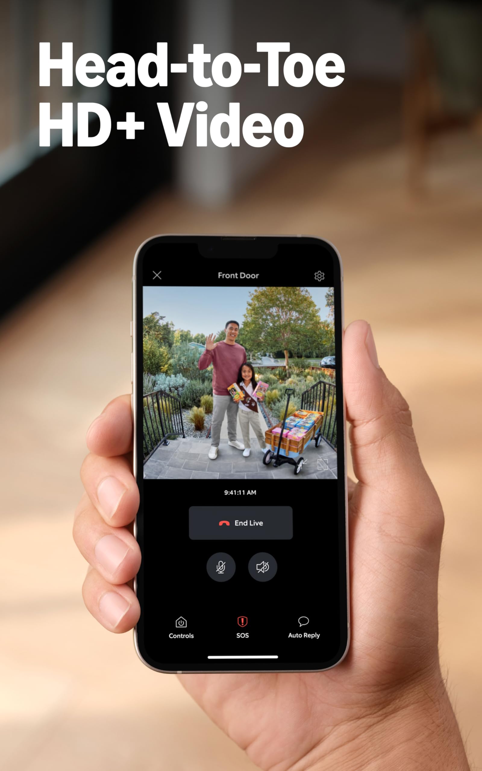 Ring Battery Doorbell Plus color night vision shows visitors clearly at night