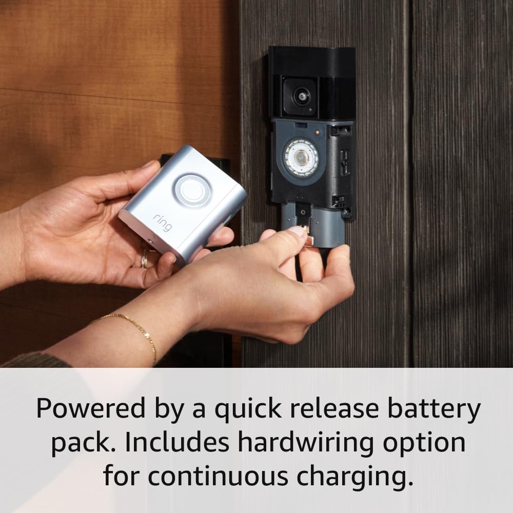 Ring Battery Doorbell Pro quick-release battery for simple upkeep.