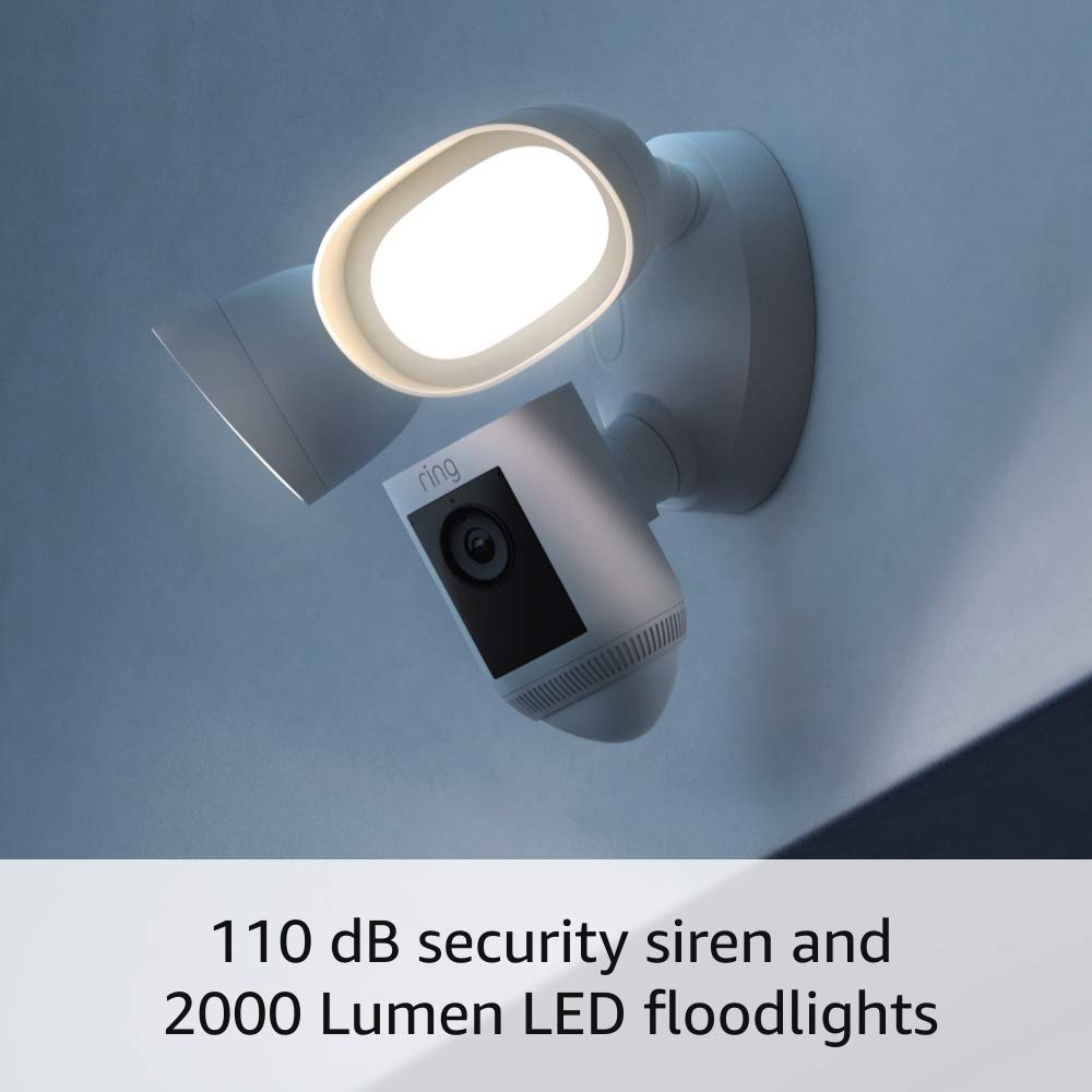 Ring Floodlight Cam 3D Motion Detection for precise alerting from multiple angles.