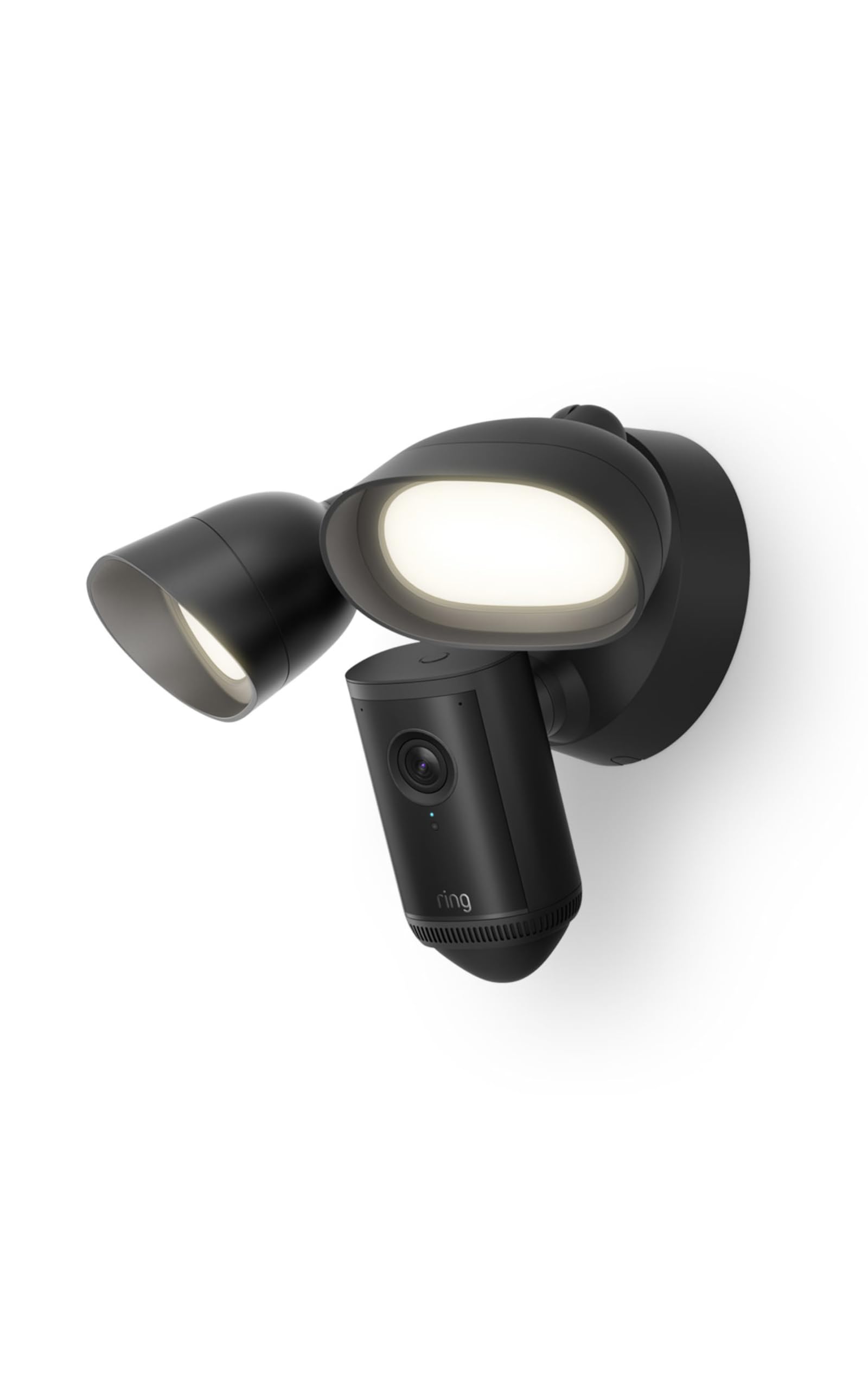 Ring Floodlight Cam Pro front view shows full outdoor coverage for deterrence.