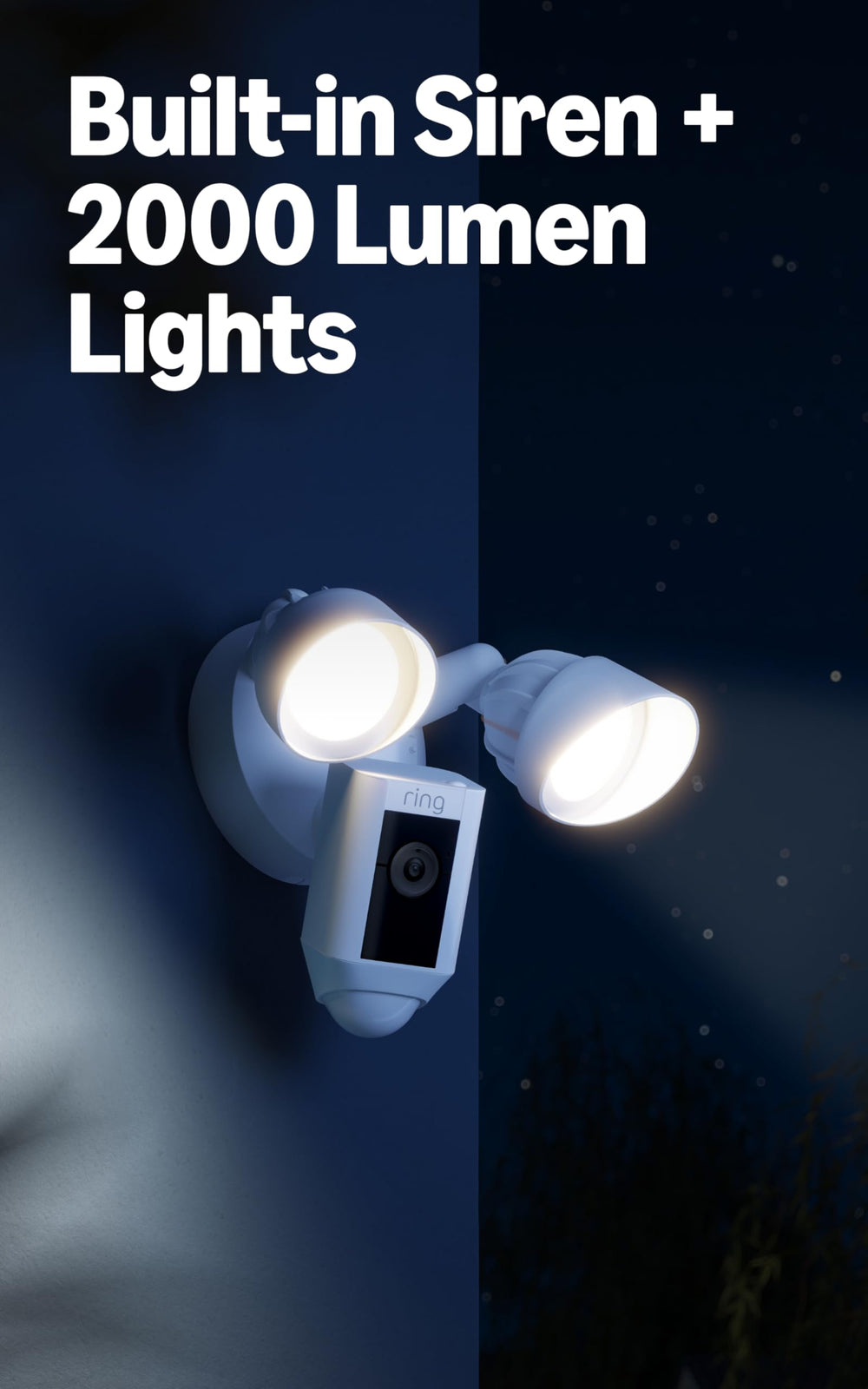 Ring Floodlight Cam Wired Plus built-in LED floodlights reduce dark spots.