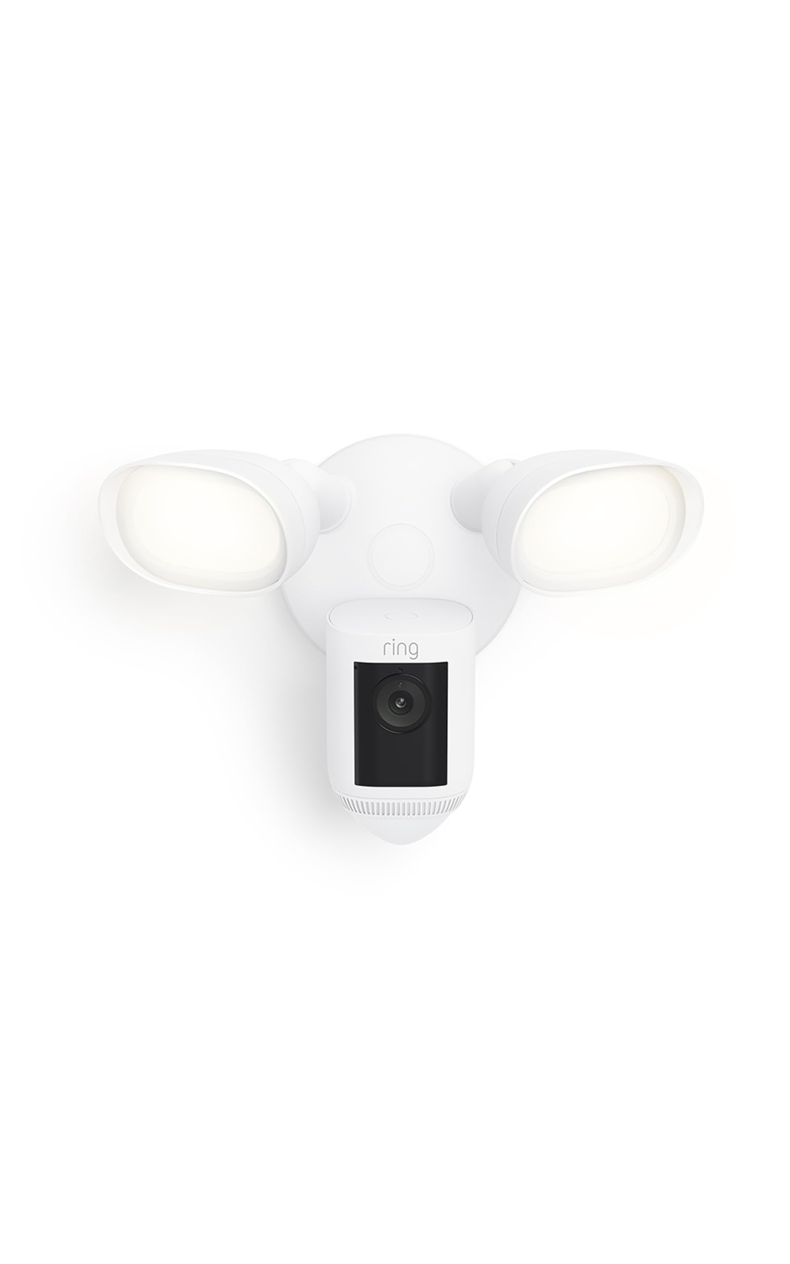 Ring Floodlight Cam Wired Pro front view shows crisp 2K video for outdoor security.