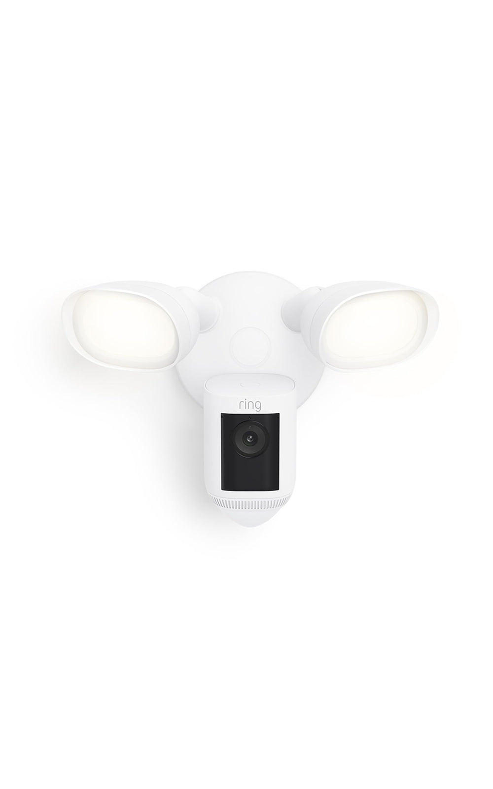 Ring Floodlight Cam Wired Pro front view shows crisp 2K video for outdoor security.