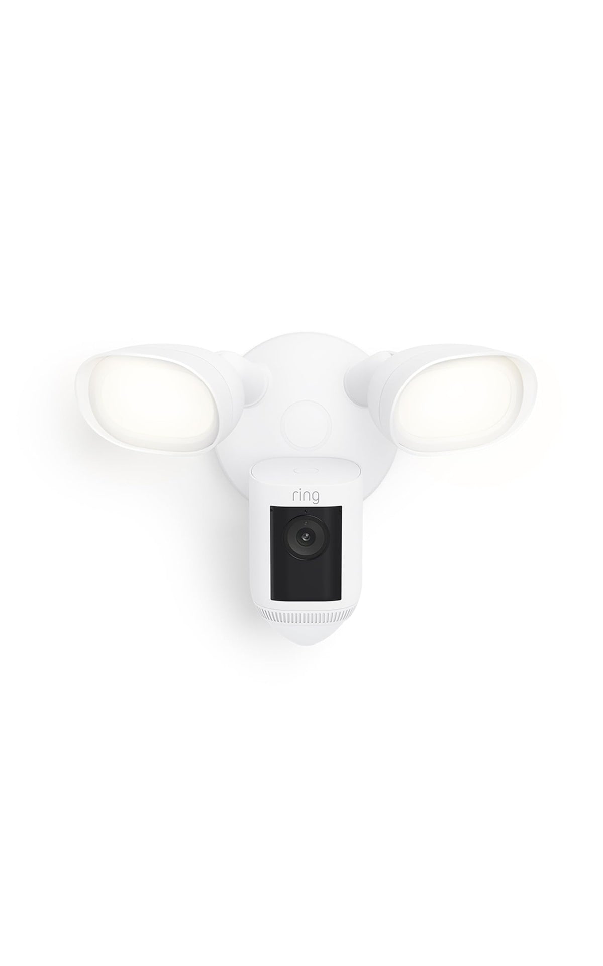 Ring Floodlight Cam Wired Pro front view shows crisp 2K video for outdoor security.
