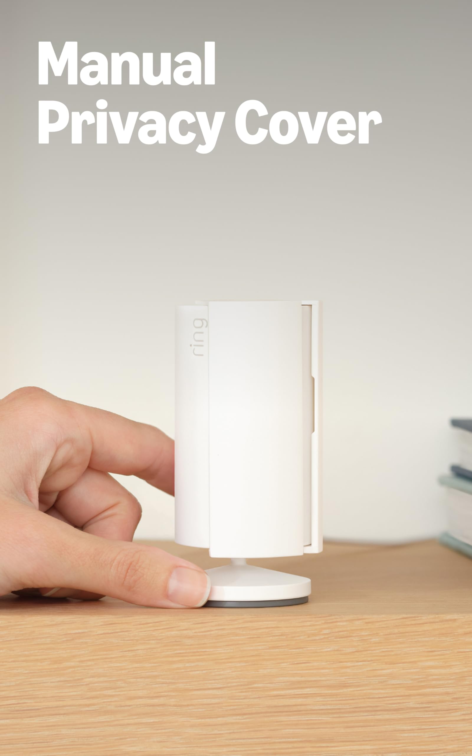 Ring Indoor Cam privacy cover demonstrates easy privacy control