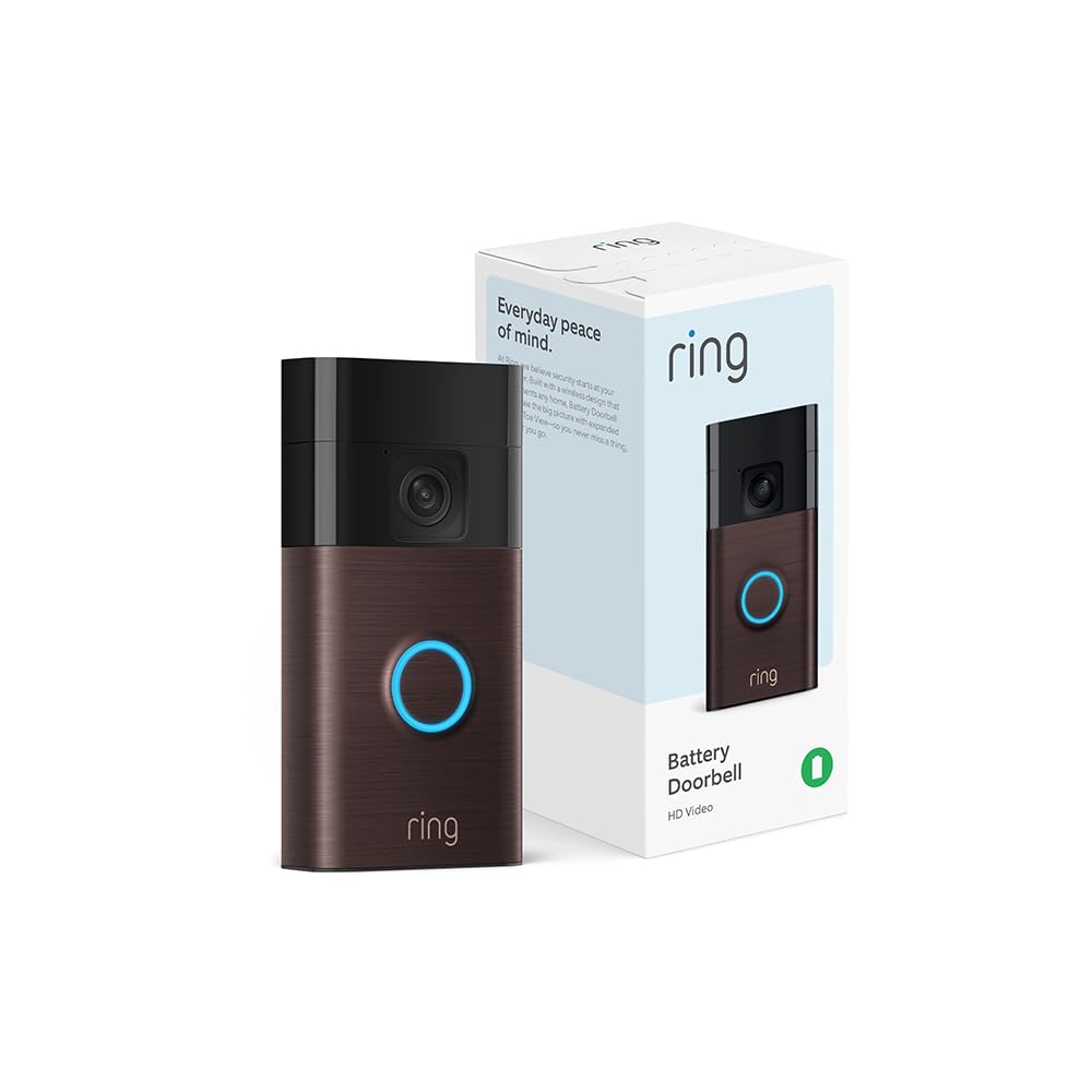 Ring Like-New Battery Doorbell viewed from the front for enhanced security coverage