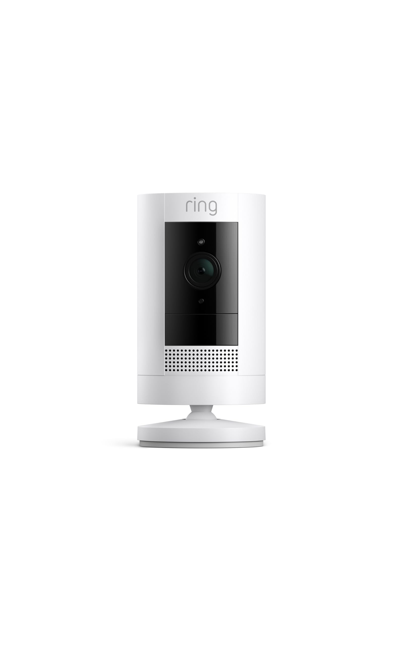 Ring Outdoor Cam Stick Up on wall for flexible outdoor surveillance.
