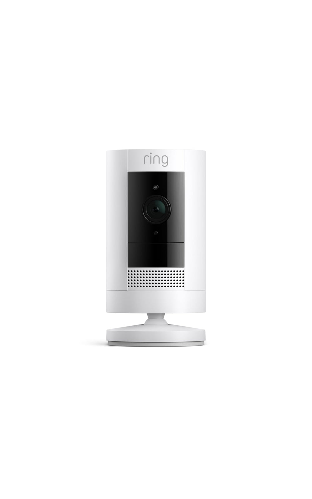 Ring Outdoor Cam Stick Up on wall for flexible outdoor surveillance.