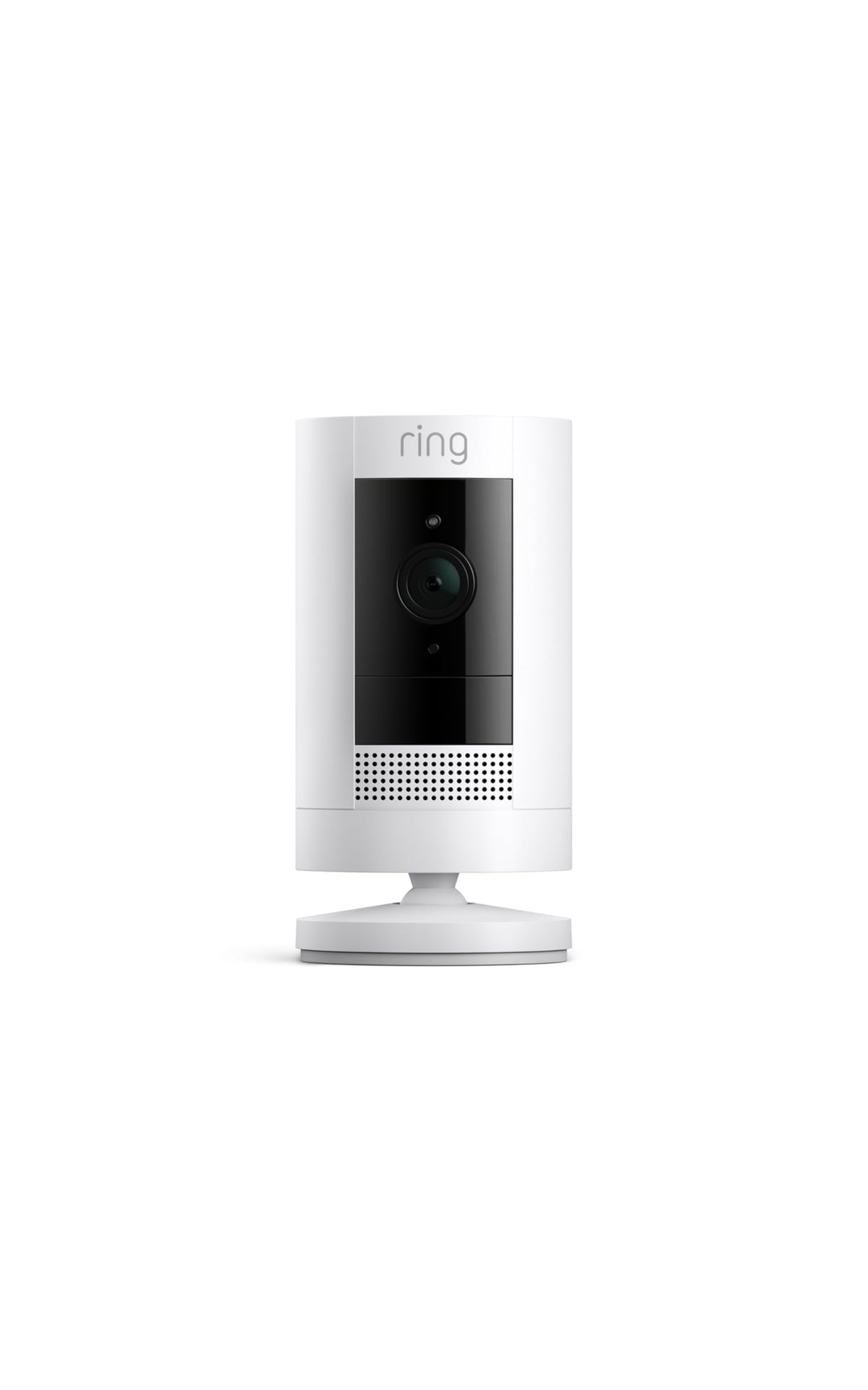Ring Outdoor Cam Stick Up on wall for flexible outdoor surveillance.