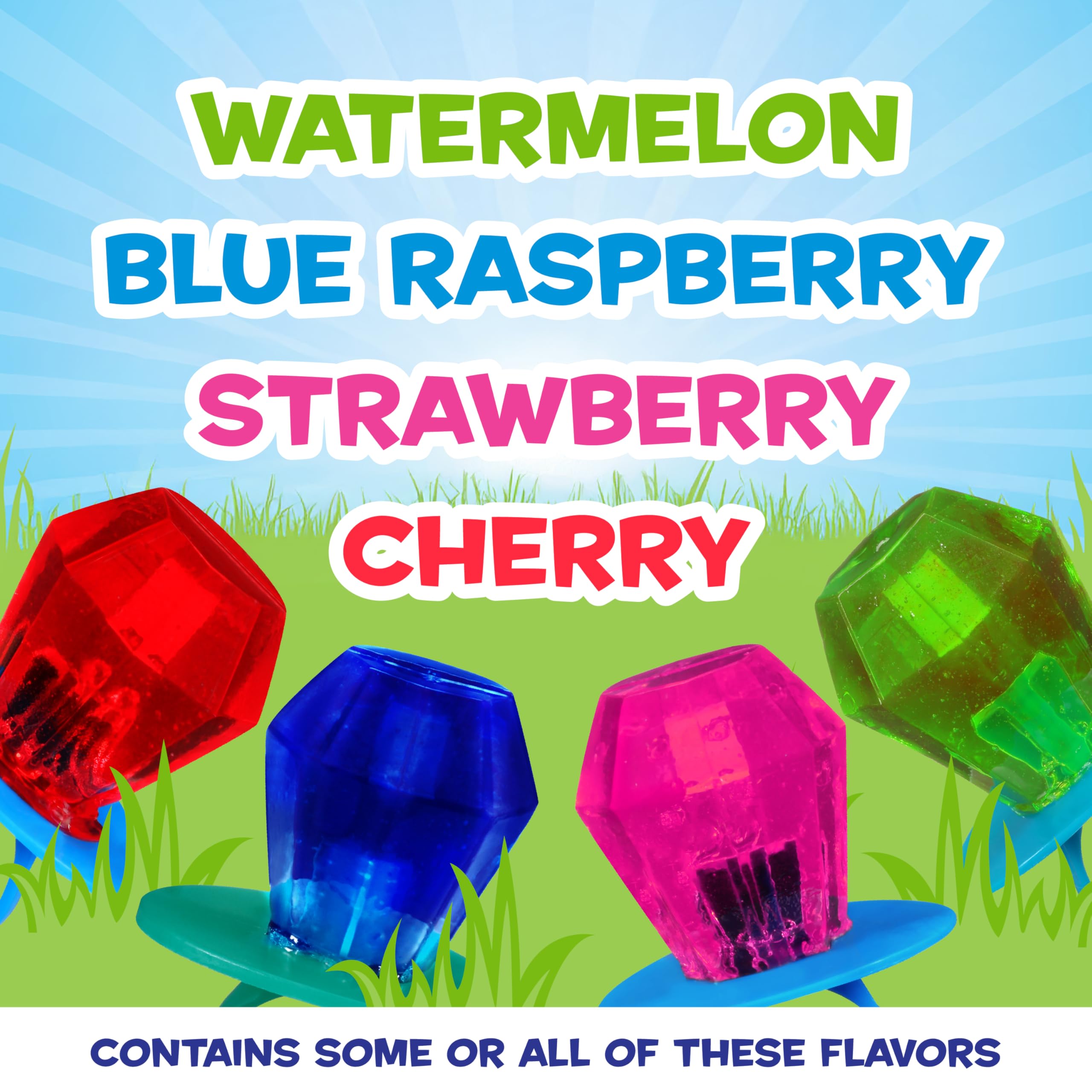 Ring Pop bright flavors like Strawberry and Cherry invite kids to enjoy.