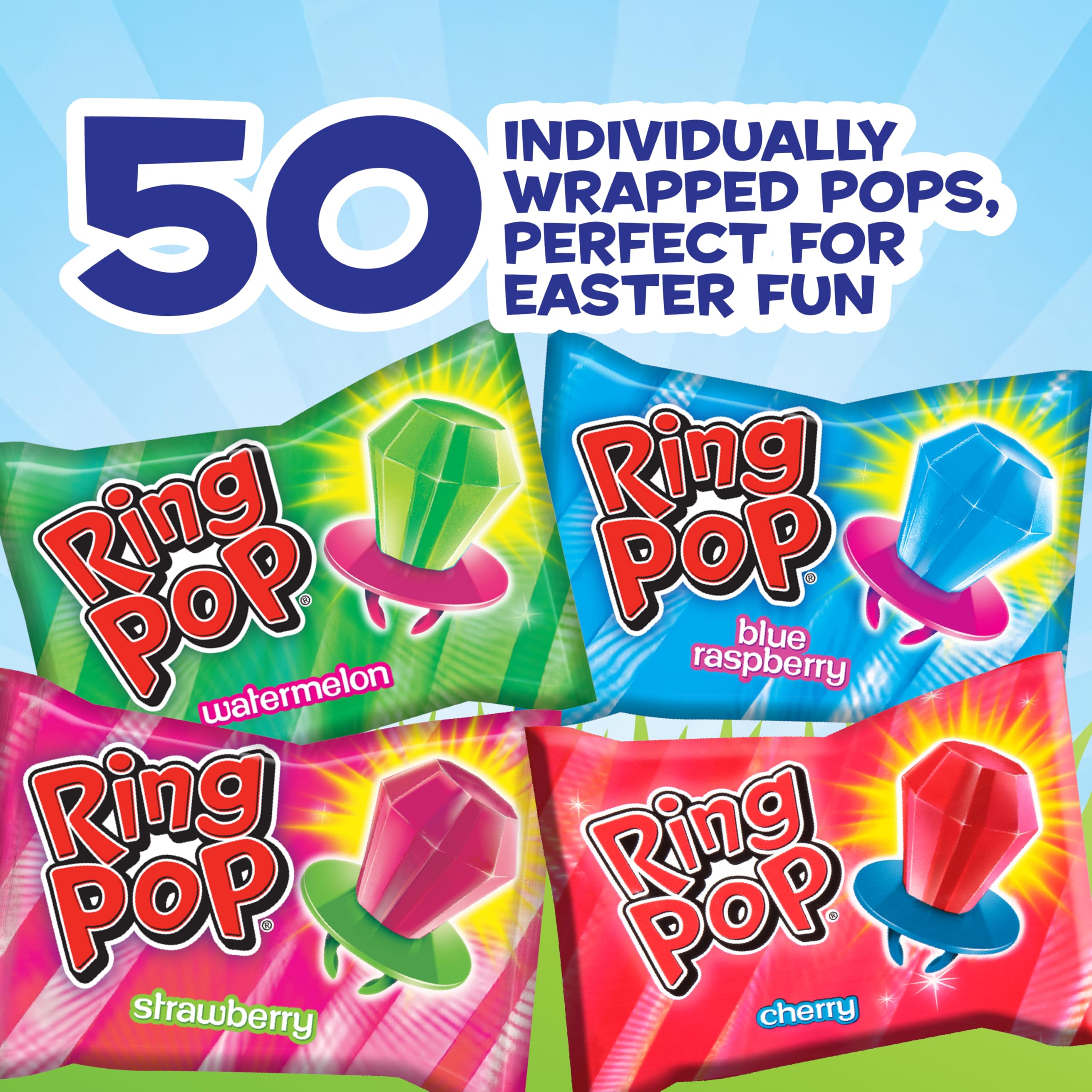 Bulk bag of Ring Pop lollipops ready to share at gatherings.
