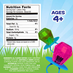 Close-up of Ring Pop gem candy with bright flavors for gifts.