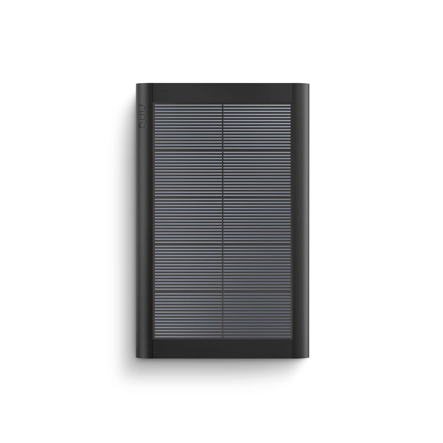 Ring small solar panel with adjustable arm for 360-degree rotation and sun exposure.