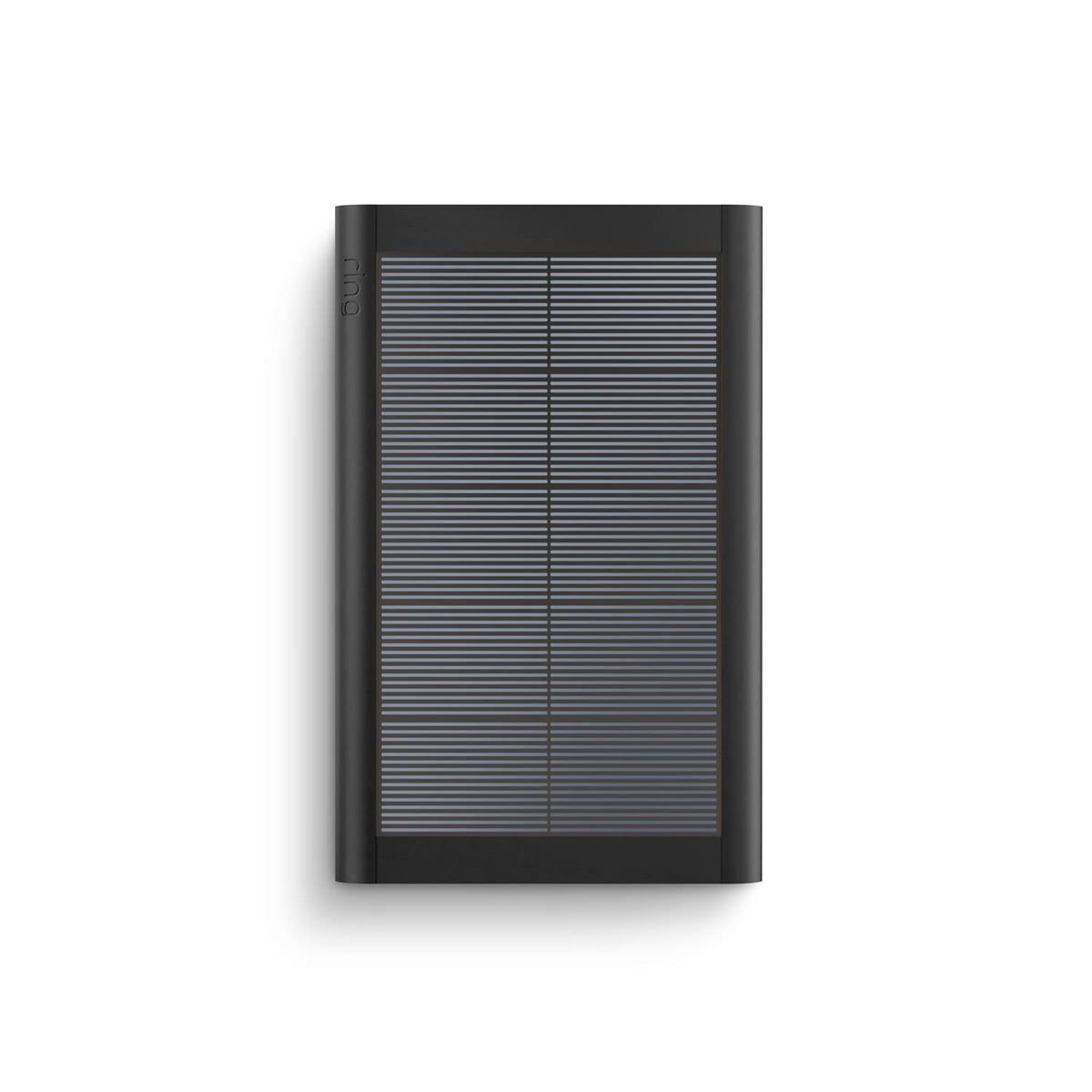 Ring small solar panel with adjustable arm for 360-degree rotation and sun exposure.