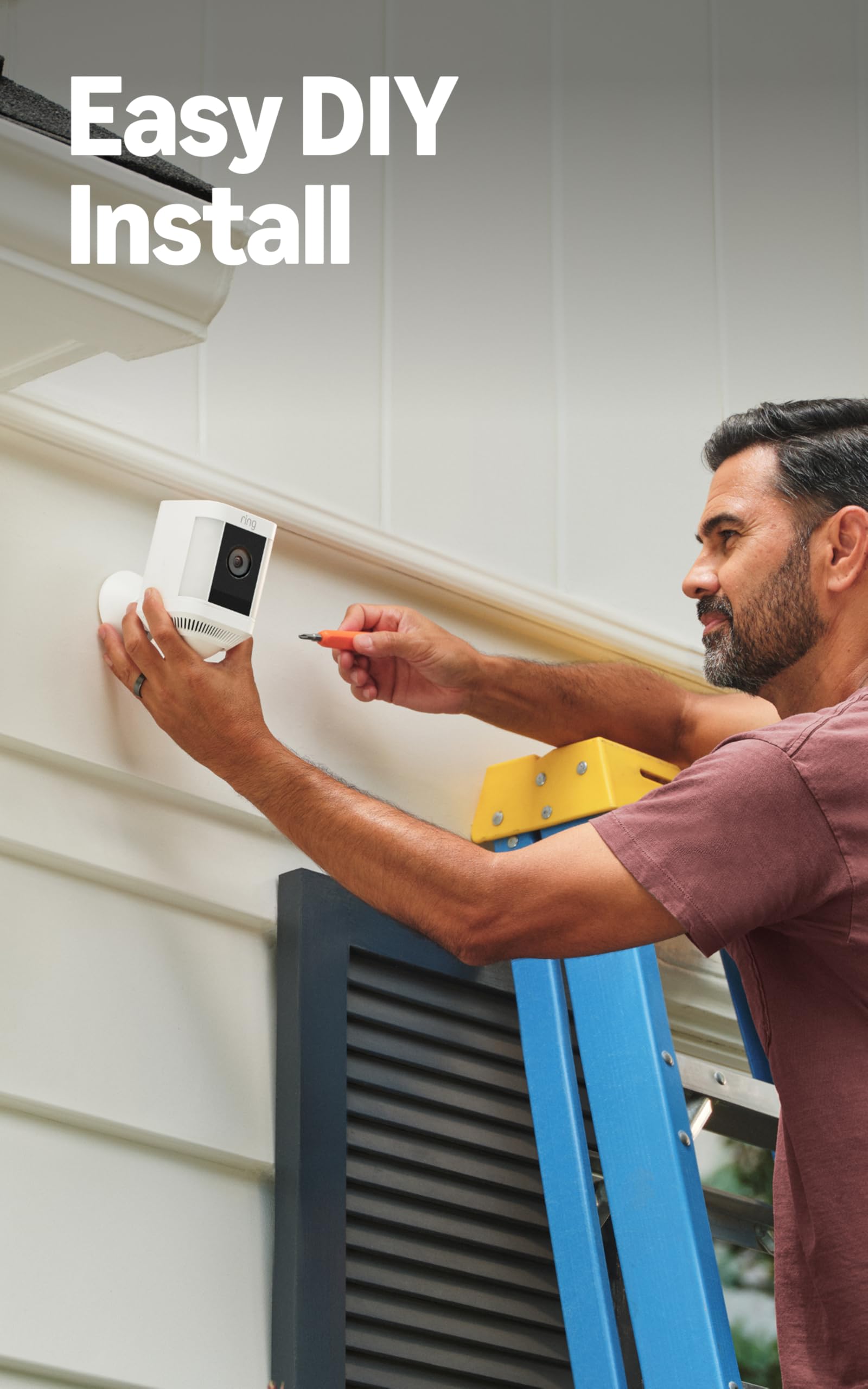 Ring Spotlight Cam Plus two-way talk enables remote conversations with visitors.