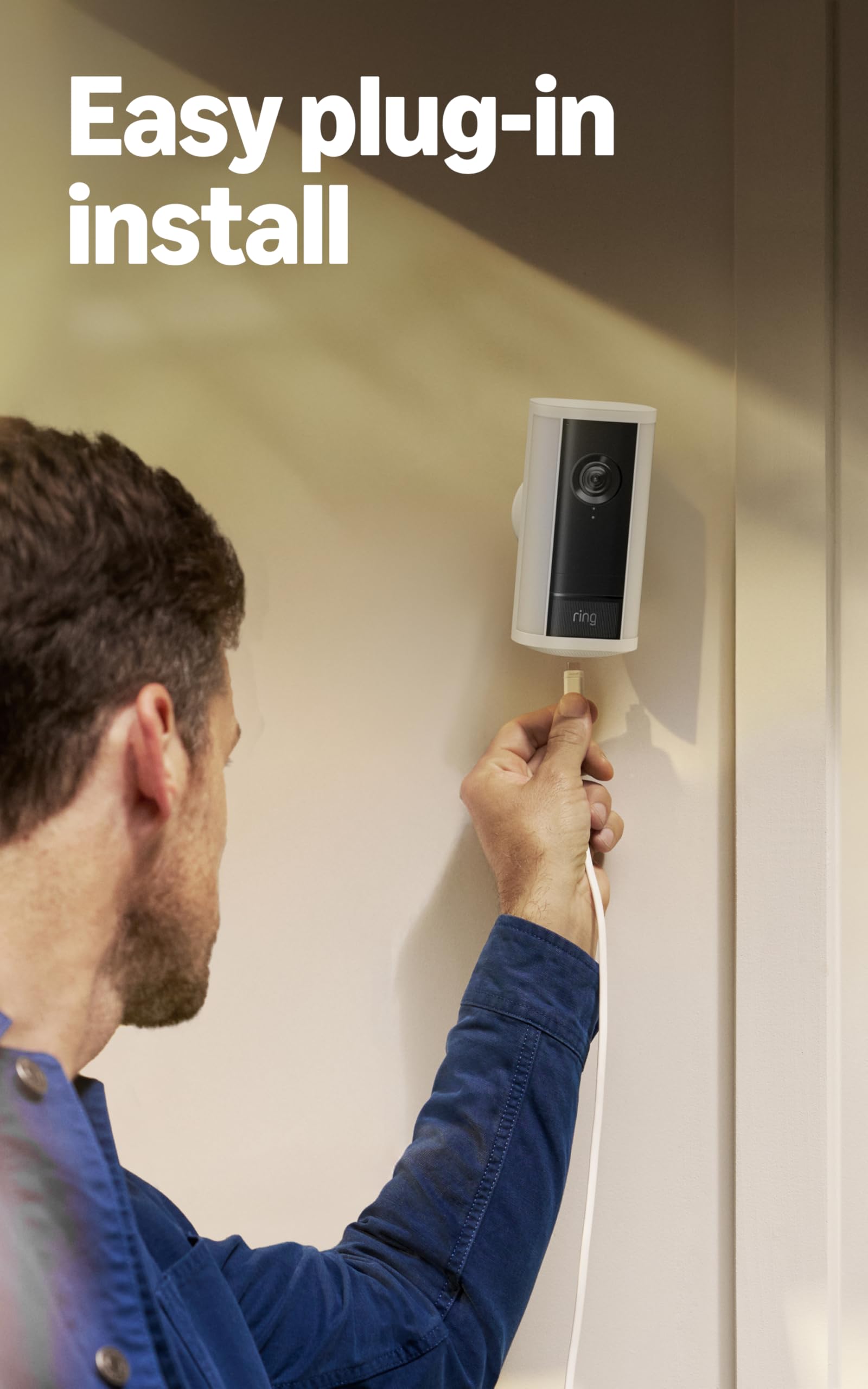 Ring Spotlight Cam Pro 85dB siren alerts deter visitors.
