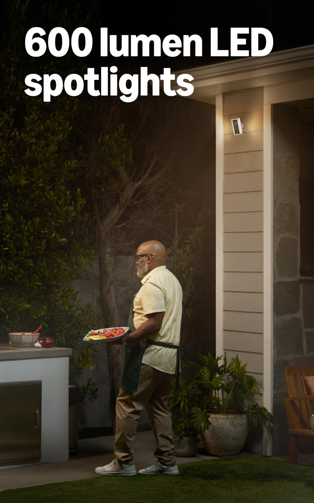 Ring Spotlight Cam Pro low-light color improves near-dark visibility.