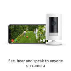 Ring Stick Up Cam wall-mount setup demonstrates versatile placement for flexible mounting.