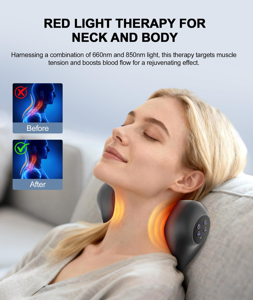 RINGCO neck massager with three vibration modes and adjustable intensity