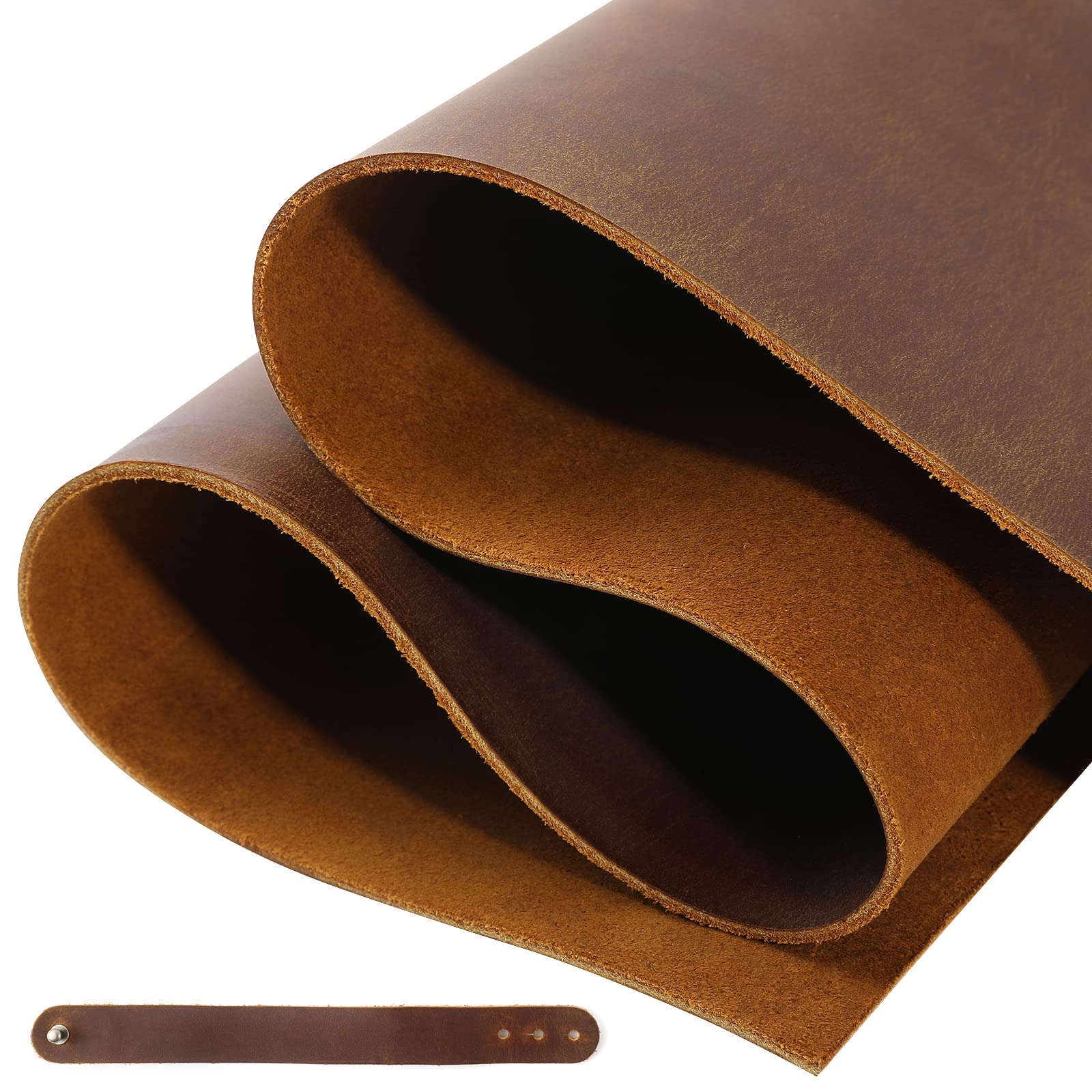 Ringsun genuine leather sheet close-up shows rich grain for tooling and dyeing.