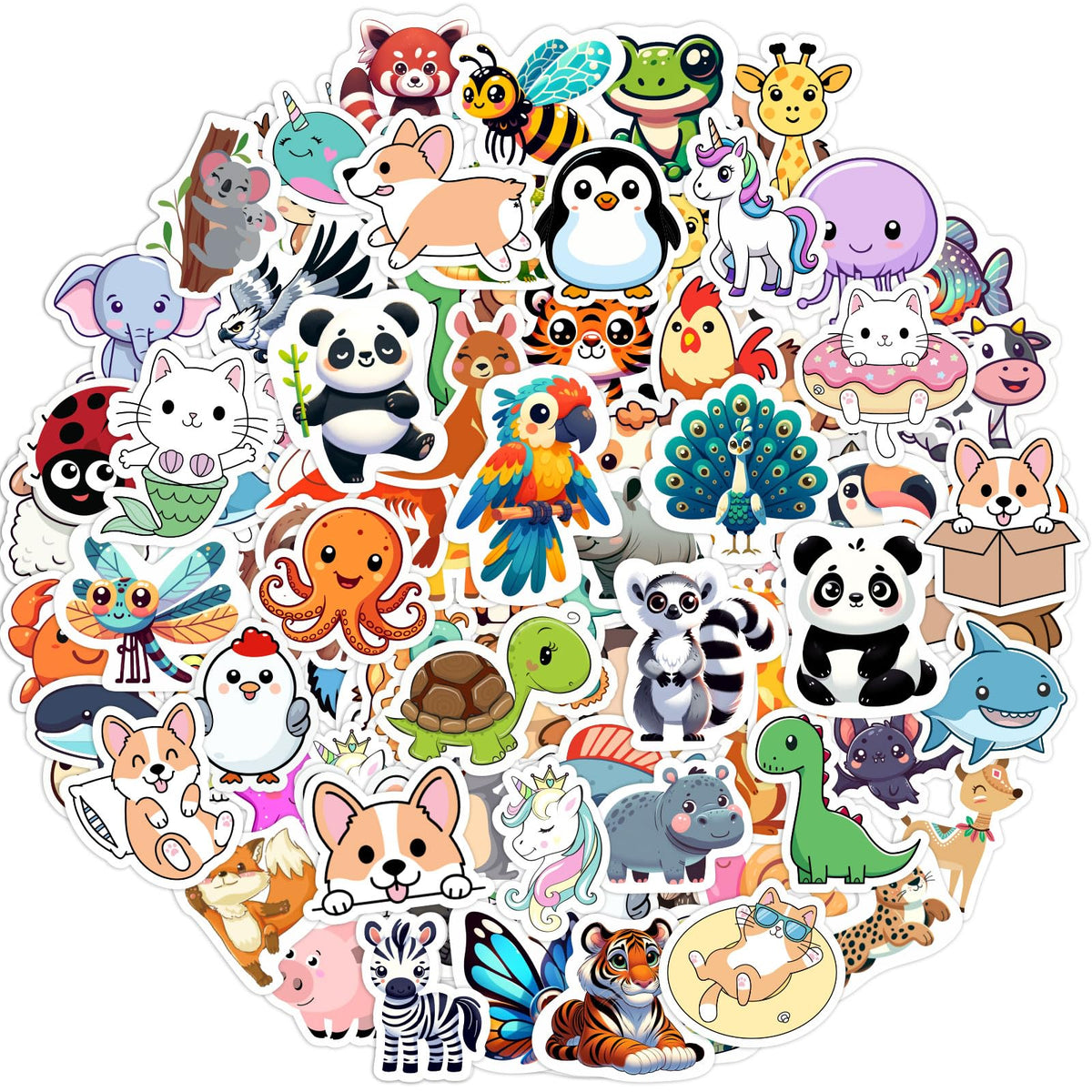 RINOLY 100pcs animal stickers for water bottles add color and fun to kids' gear.