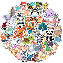 RINOLY 100pcs animal stickers for water bottles add color and fun to kids' gear.