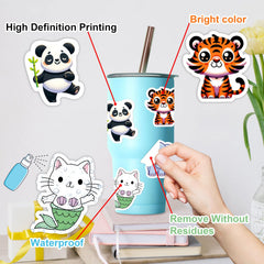 RINOLY animal sticker pack is repositionable for easy decorating.