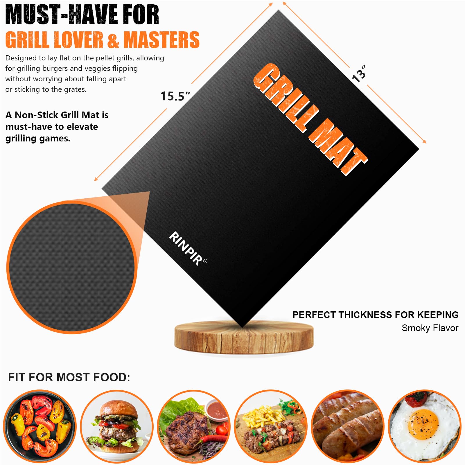RINPIR BBQ knife for precise meat cutting during barbecue