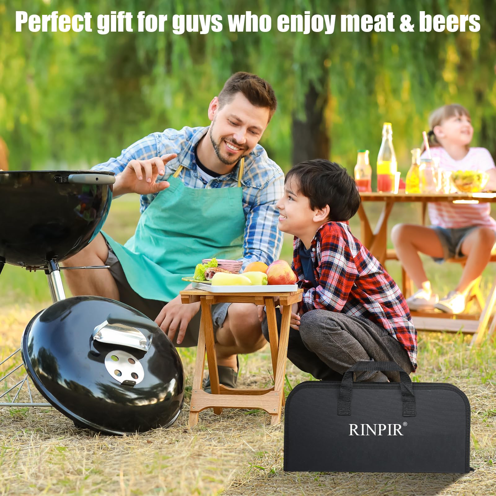 RINPIR carrying bag keeps tools organized for portable grilling