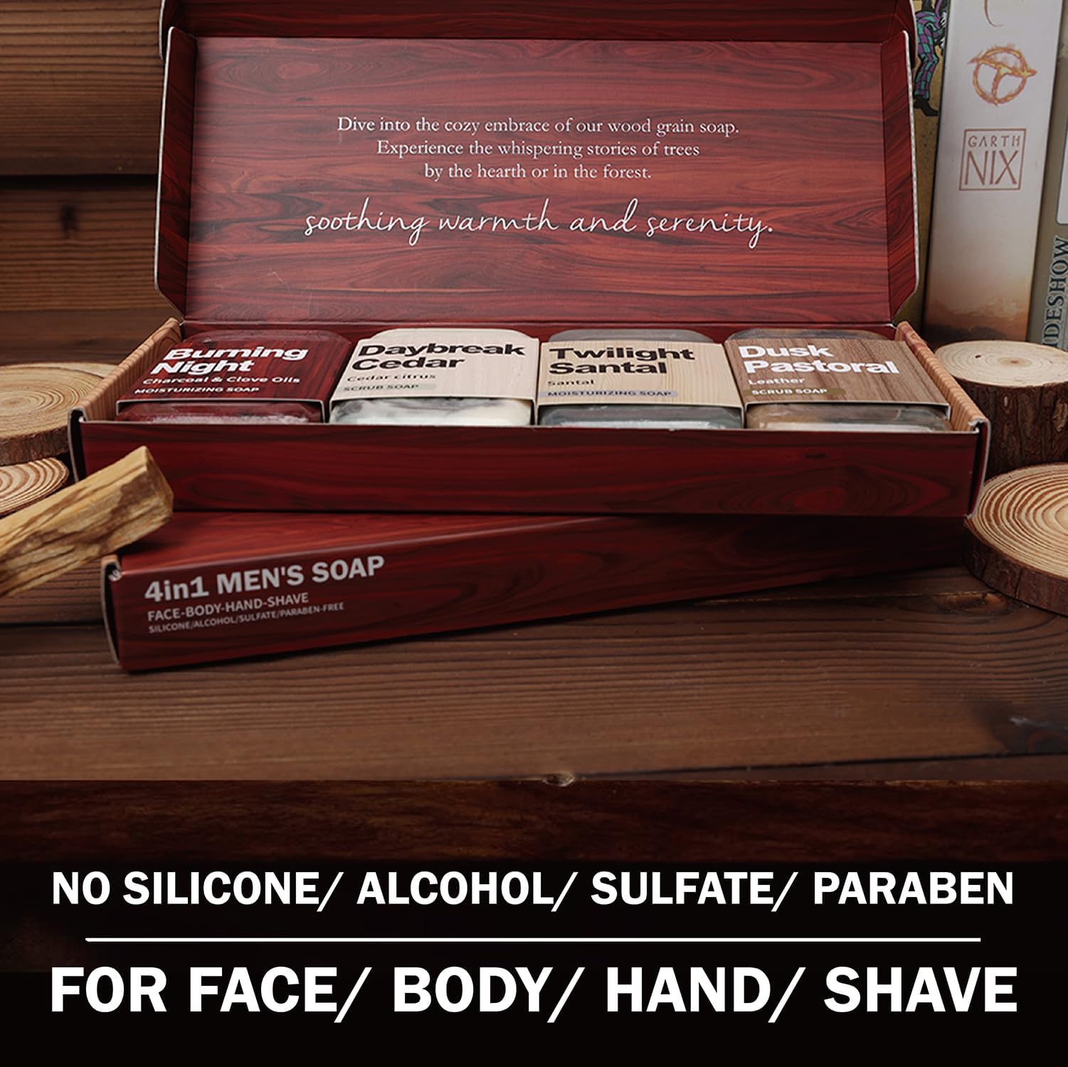 Rinse & Robust oat and walnut exfoliating bar texture detail.