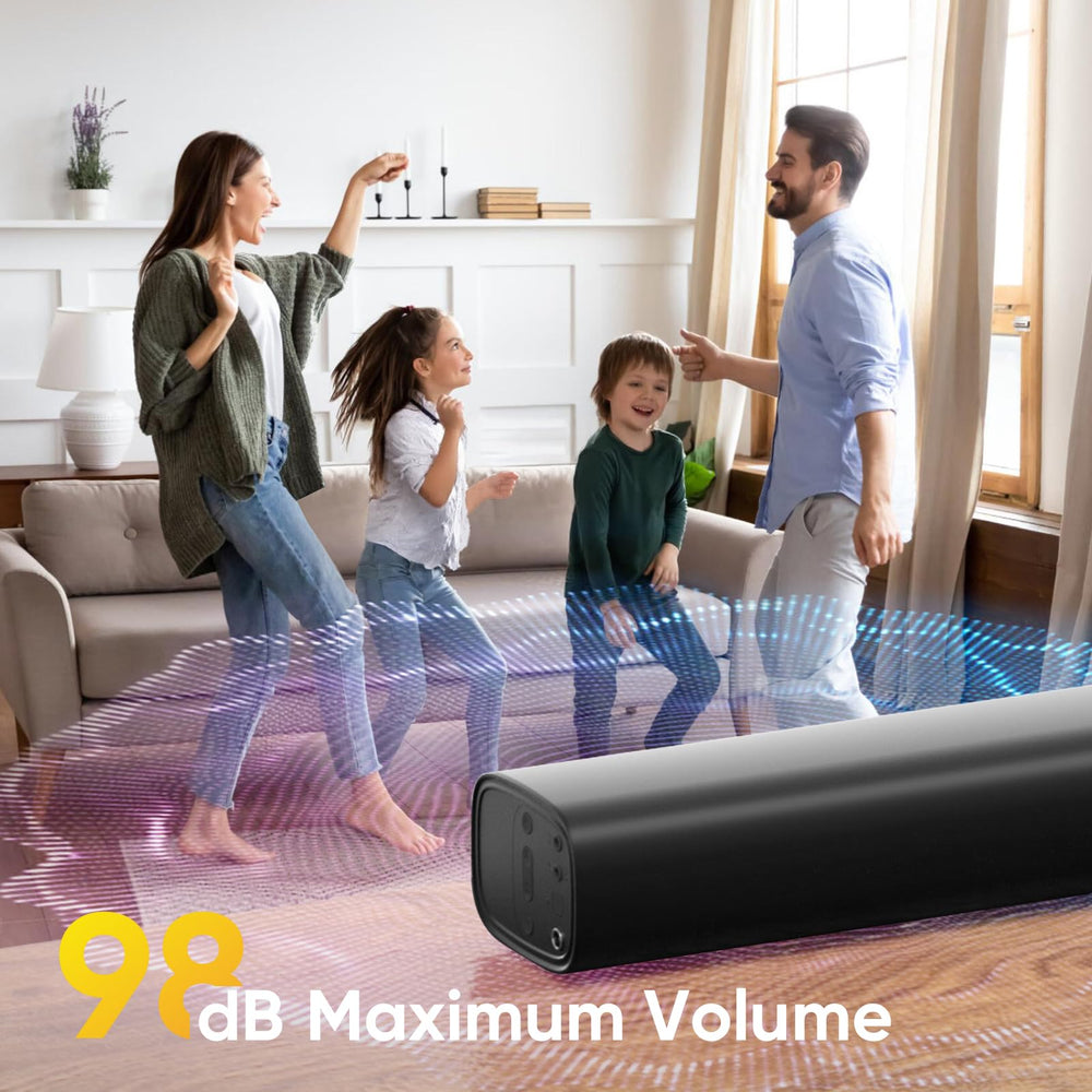 RIOWOIS Sound Bar compact design fits tight spaces without obstructing sensors.
