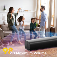 RIOWOIS Sound Bar compact design fits tight spaces without obstructing sensors.