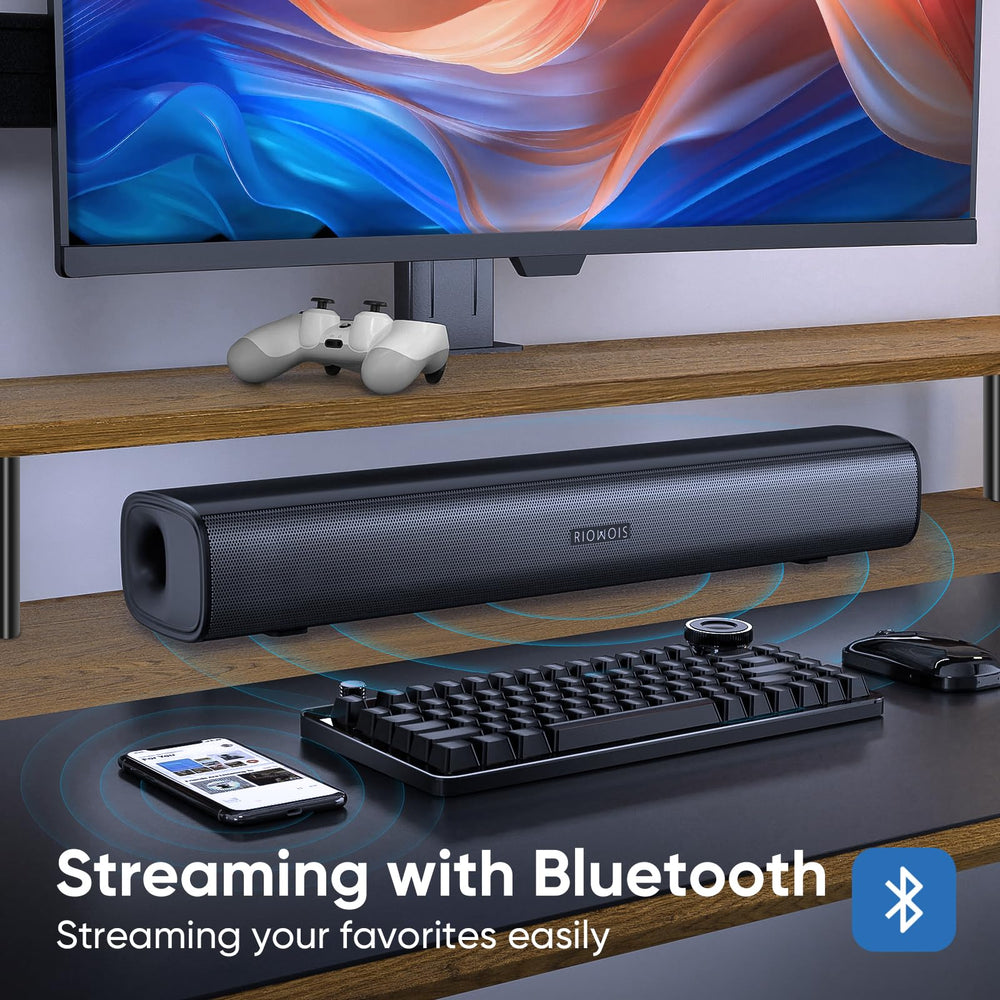 RIOWOIS Sound Bar works with Fire TV remote for seamless control.