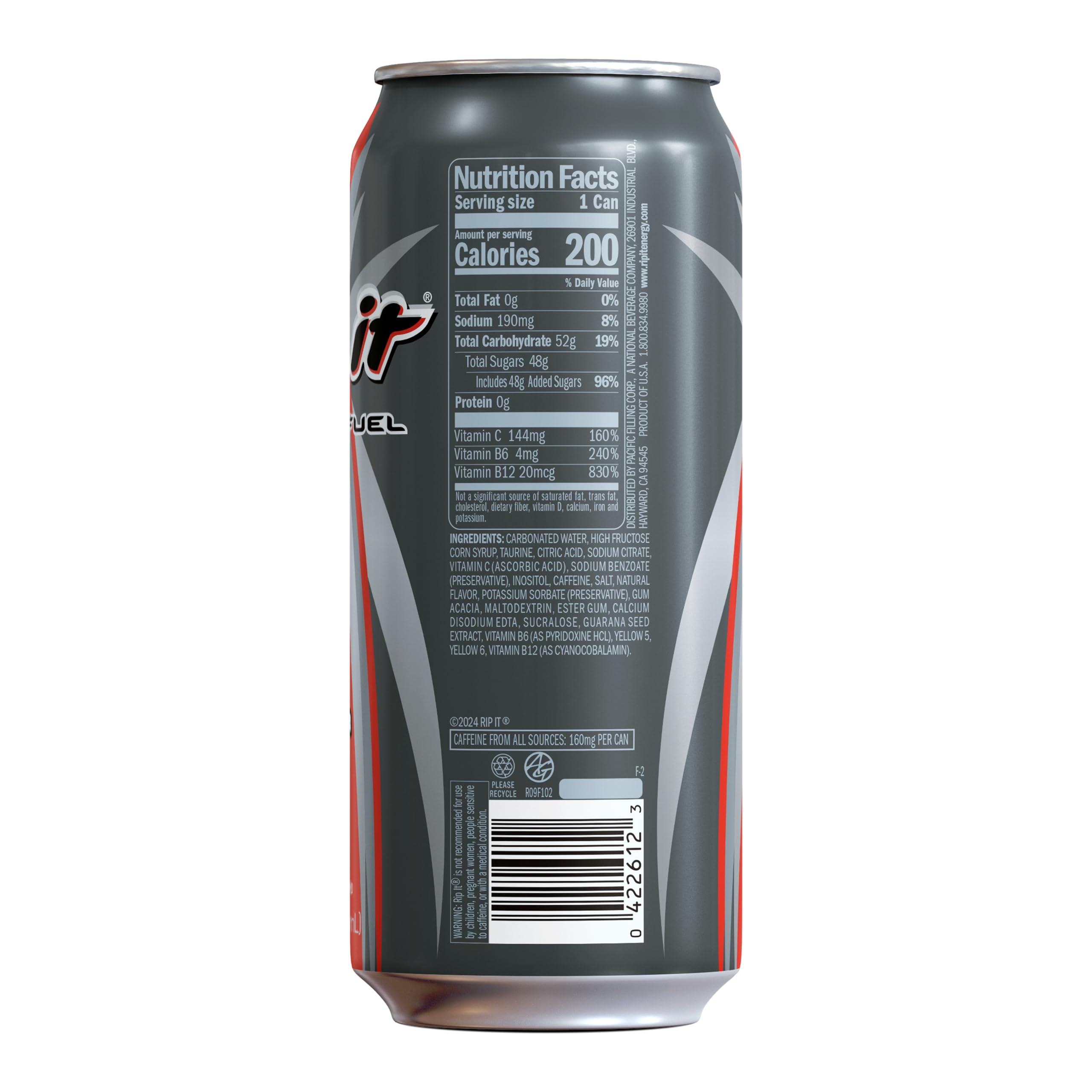 Rip-It Power 16oz can citrus splash highlights sharp flavor for workouts