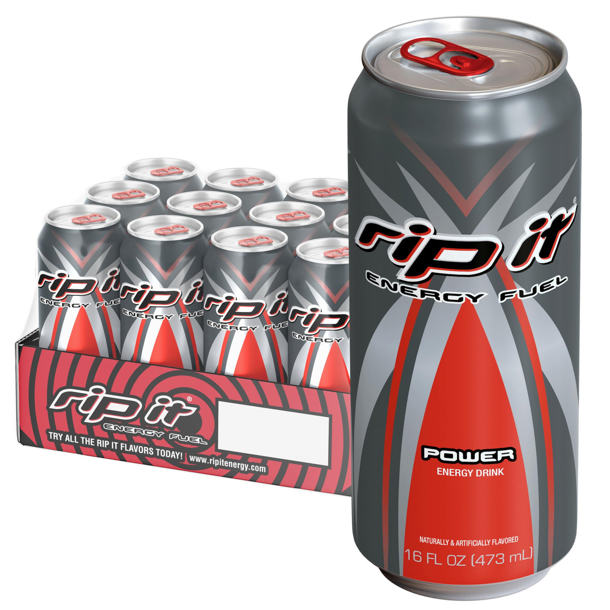 Rip-It Power 16oz can front view for quick energy on the go